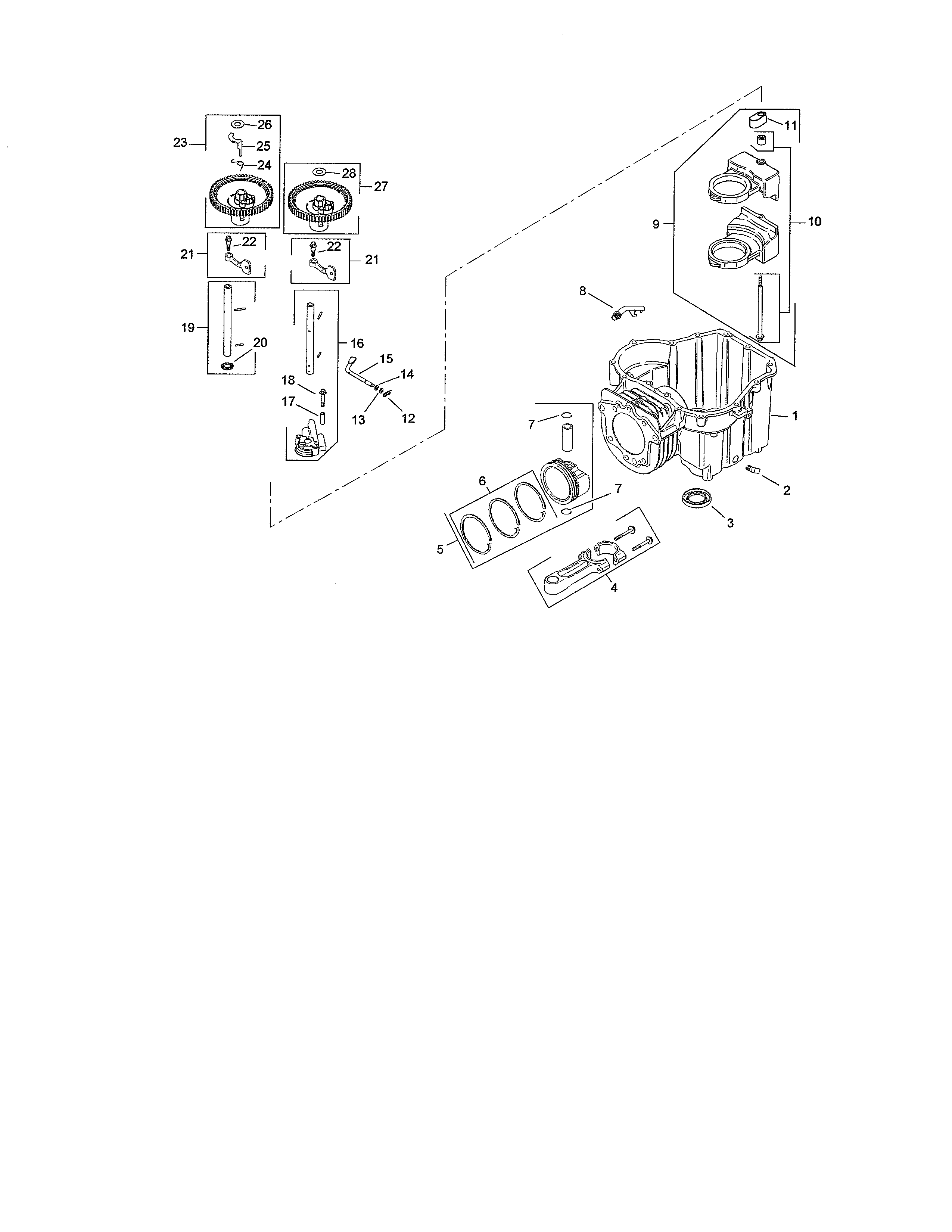 Toro 13AX60RH744 (1A056B50000 AND UP) crankcase assembly diagram