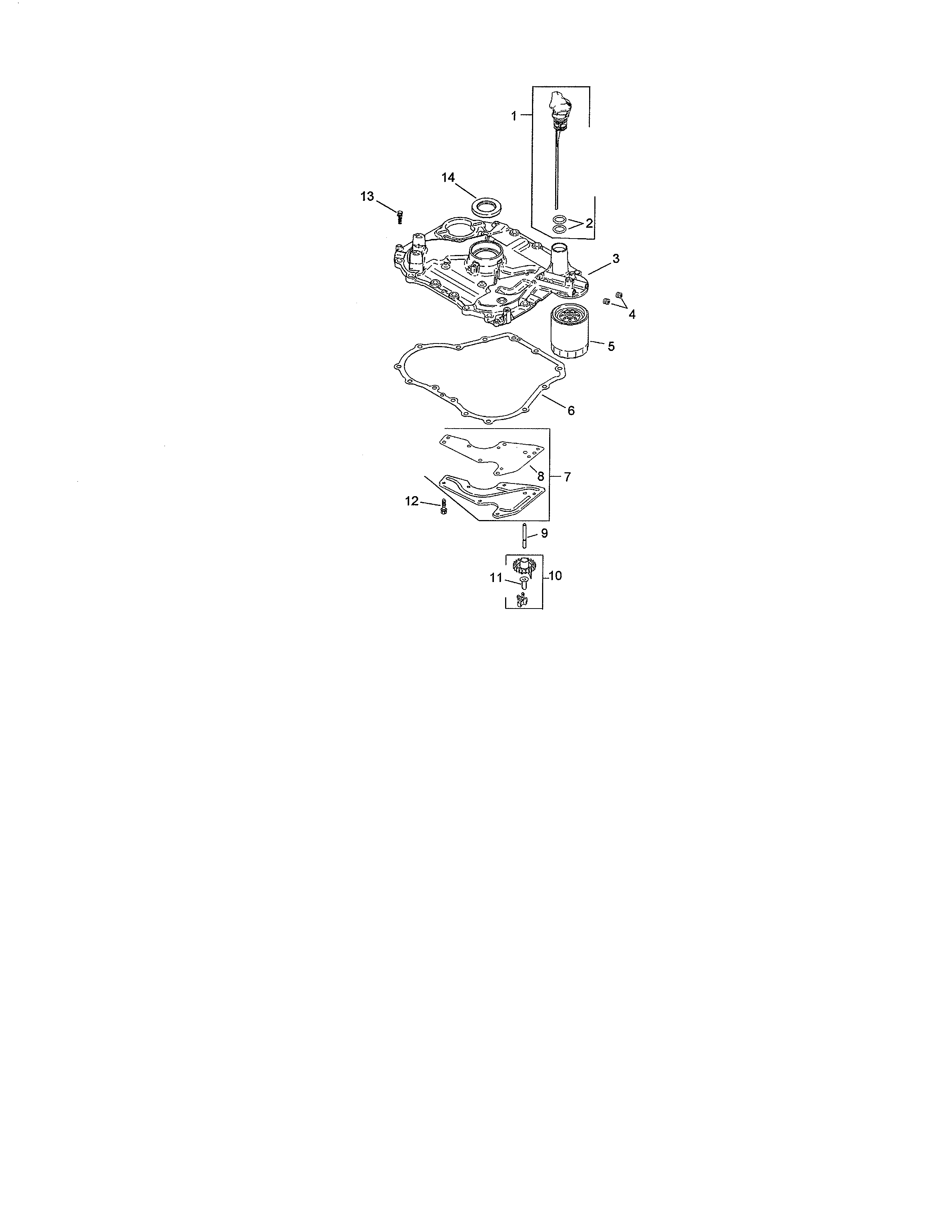 Toro 13AX60RH744 (1A056B50000 AND UP) oil pan / lubrication assembly diagram