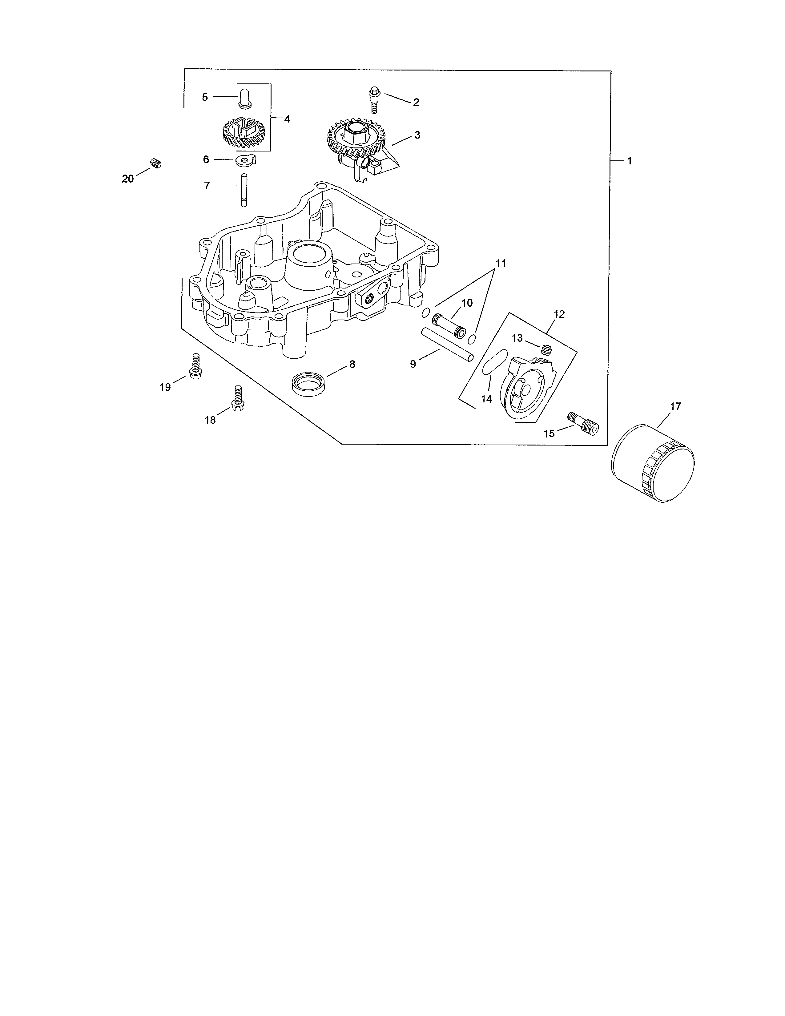 Toro 13AP60RP744 (1A096B50000 AND UP) oil pan / lubrication assembly diagram