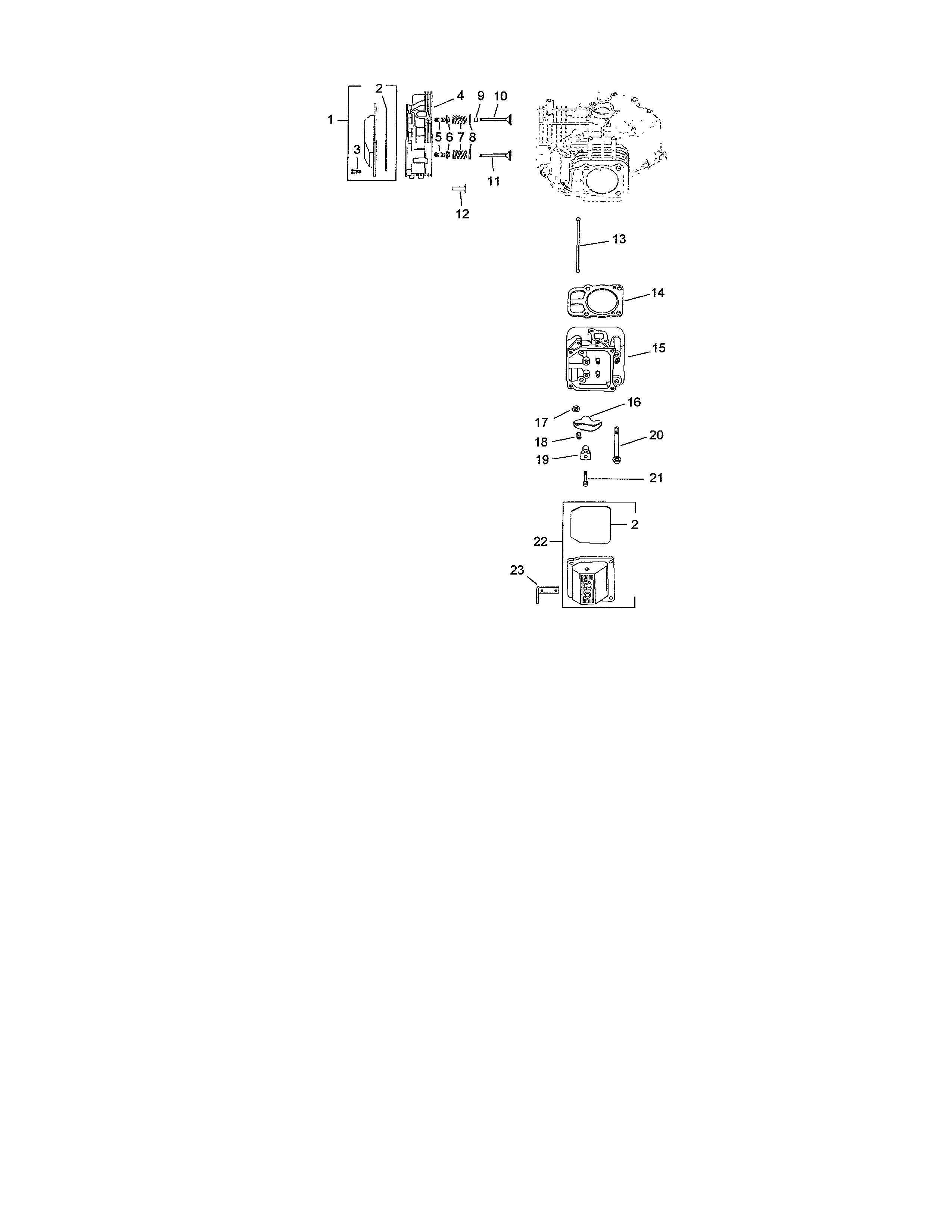 Toro 13AP60RP744 (1A096B50000 AND UP) head, valve / breather assembly diagram