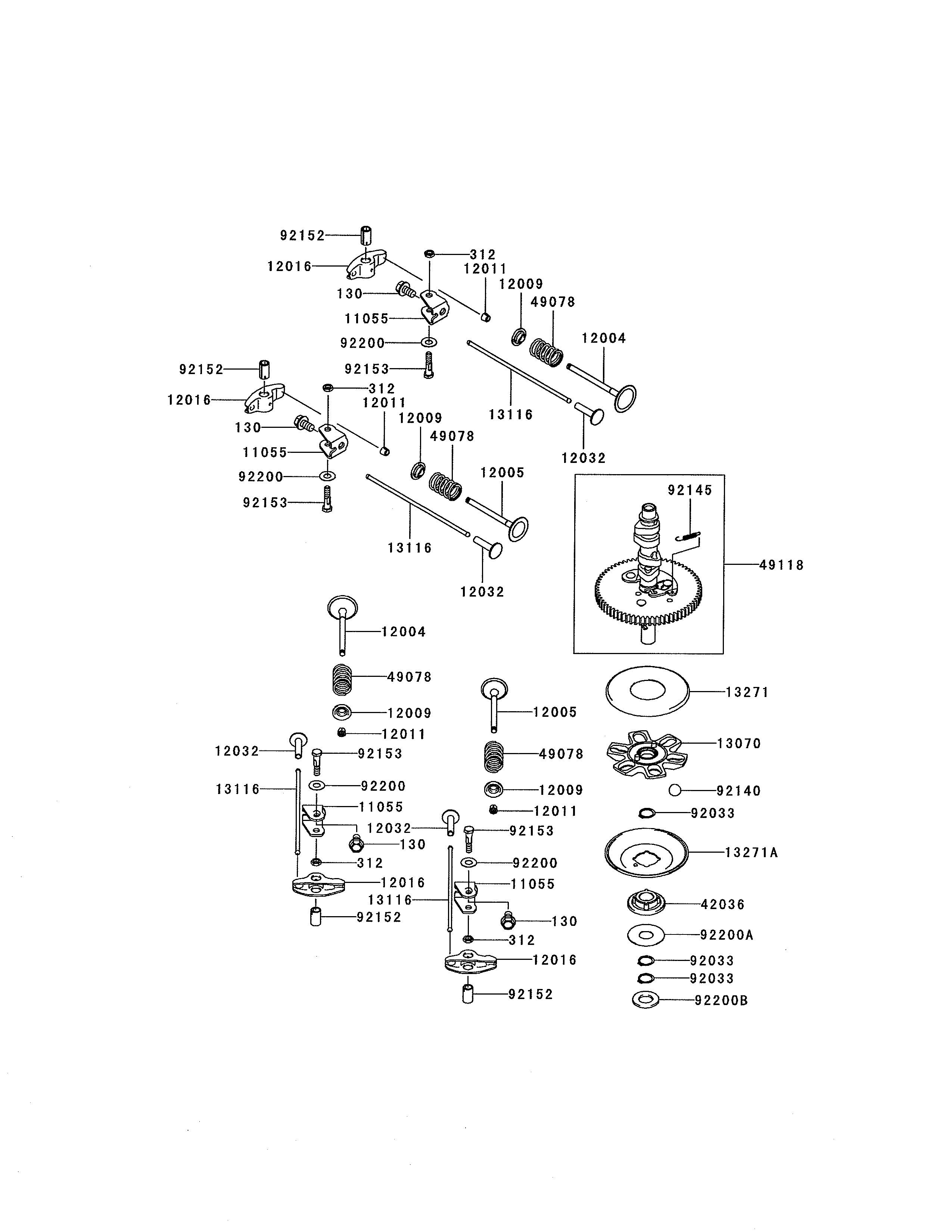 Cub Cadet 17AI2ACP056 valve and camshaft diagram