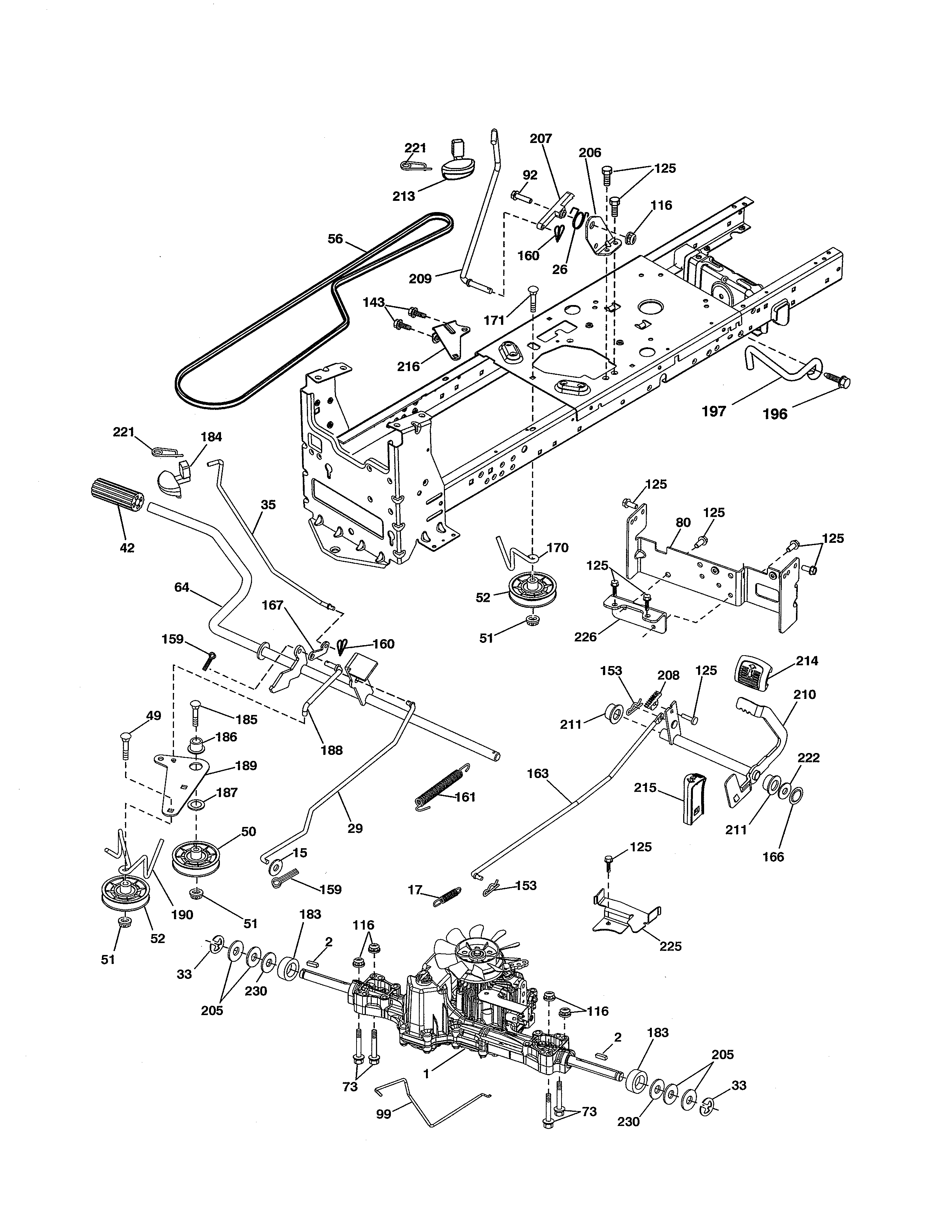 Dixon D25KH48 (96046002000) drive diagram