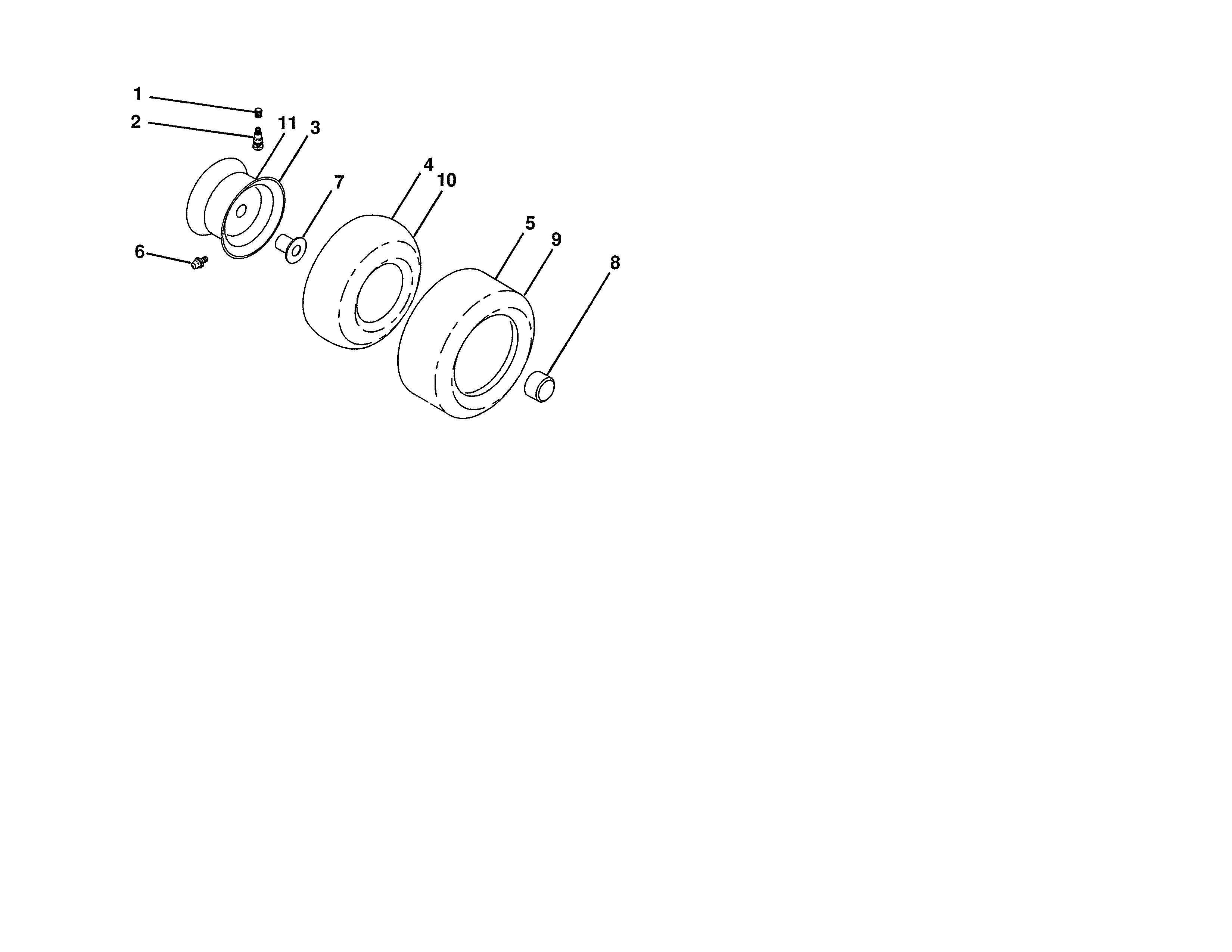 Dixon D25KH48 (96046002000) wheels and tires diagram