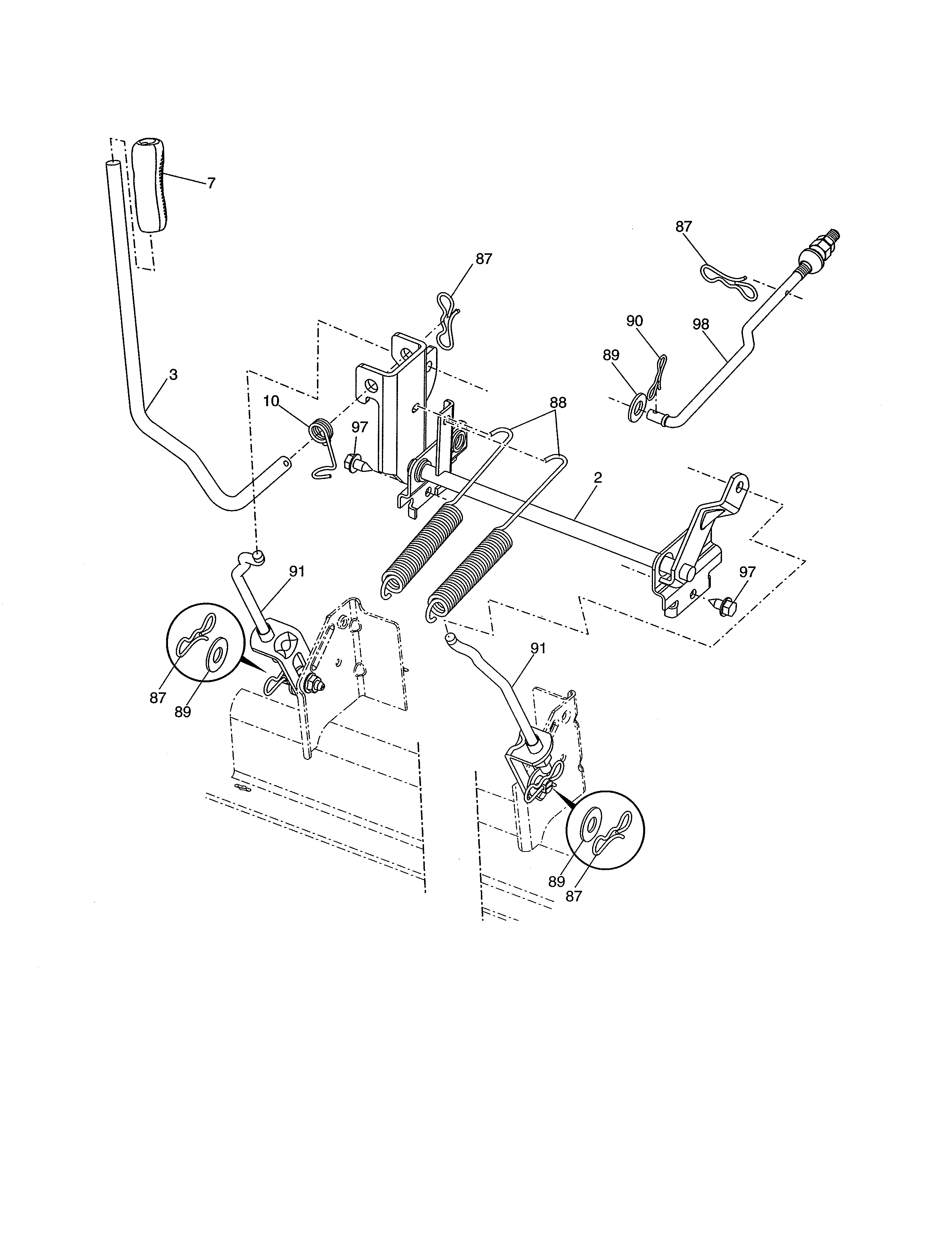 Dixon D25KH48 (96046002000) mower lift diagram