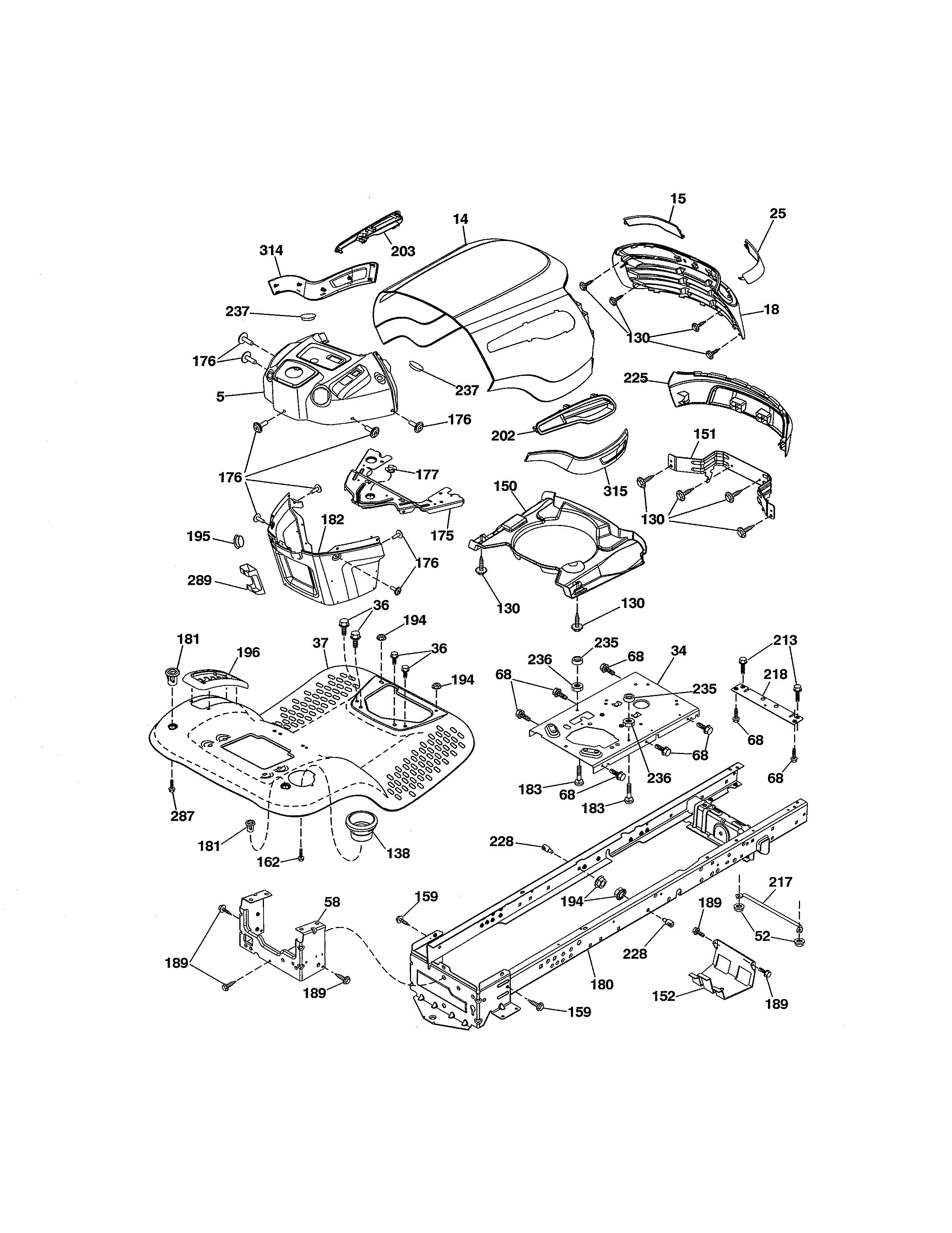Craftsman 917289223 chassis assembly diagram