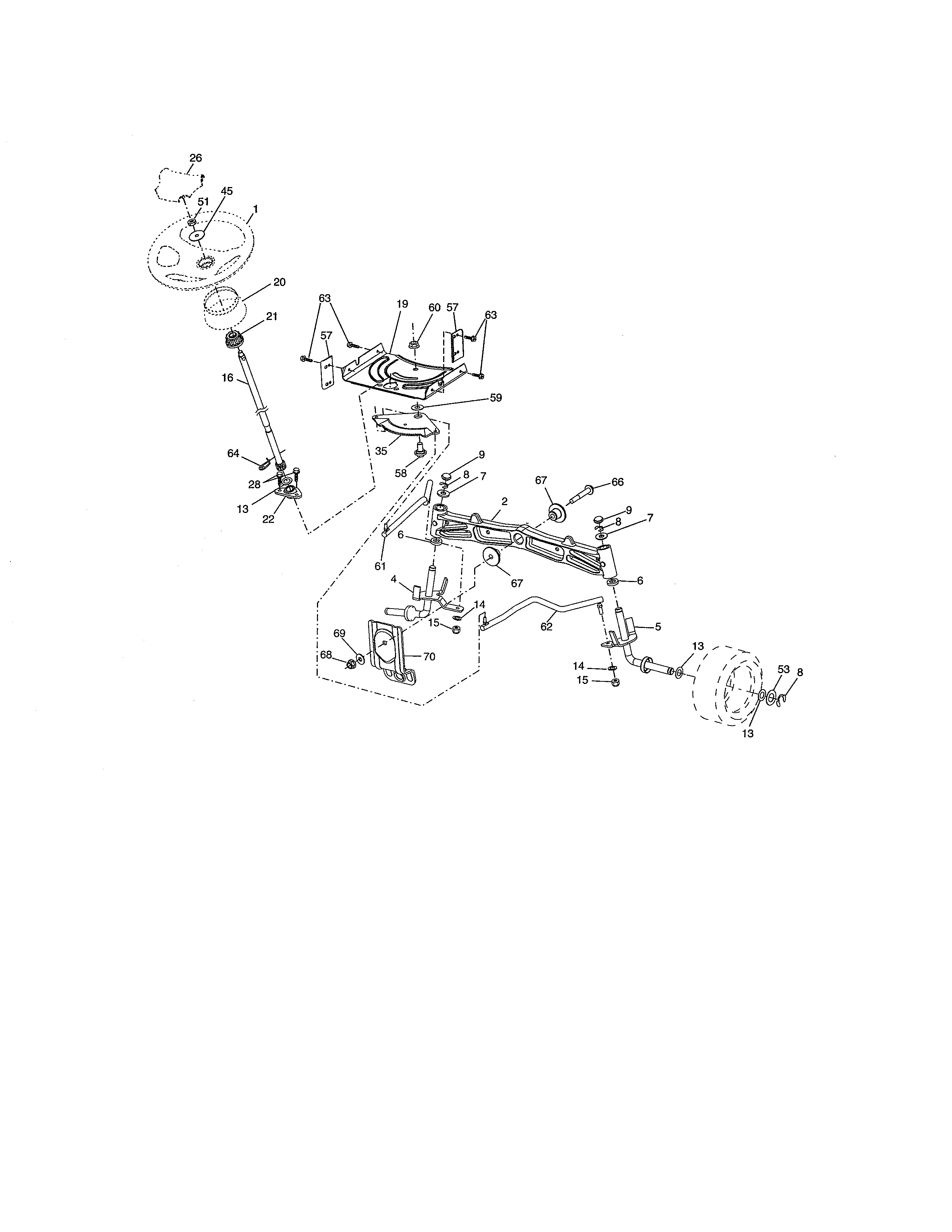 Craftsman 917289223 steering assembly diagram