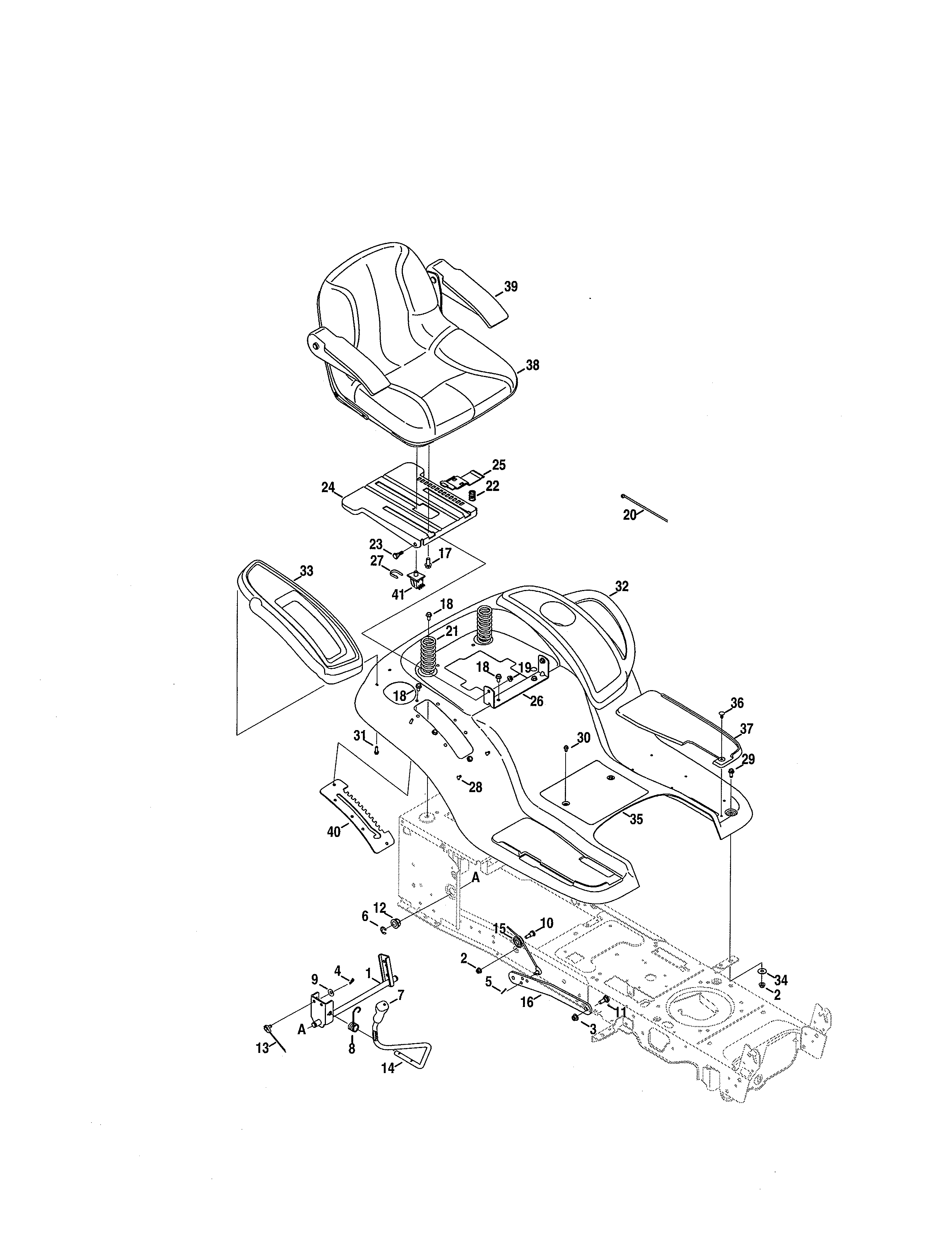 Craftsman 247289841 seat & fender diagram