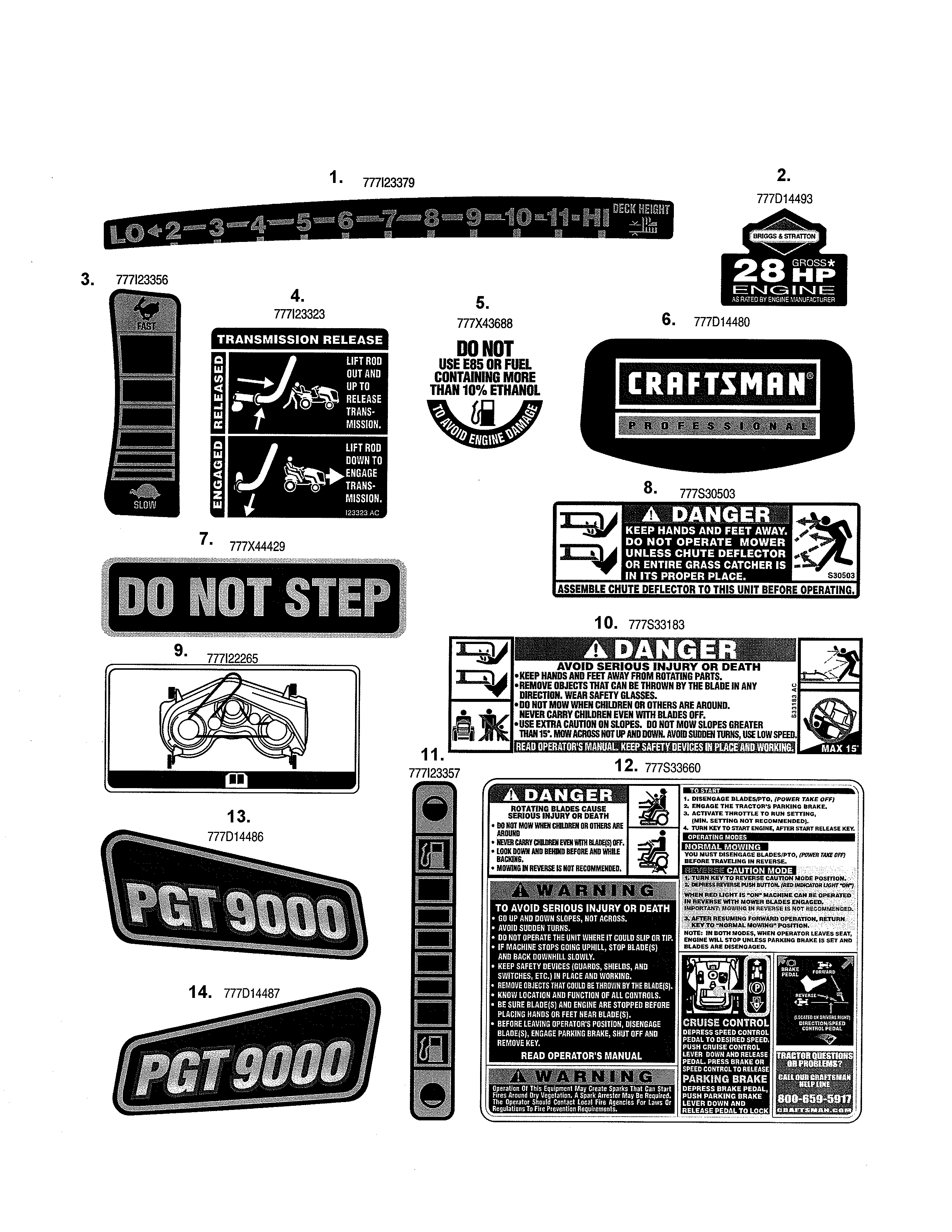 Craftsman 247289841 decals diagram