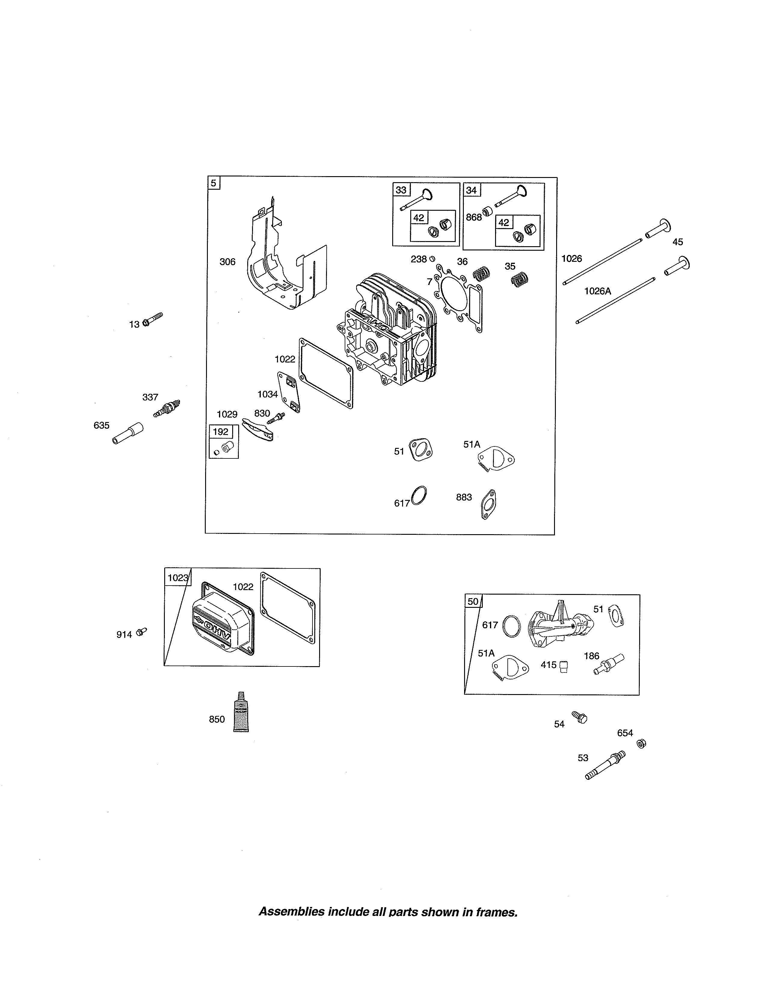 Briggs & Stratton 31P677-3373-G6 head-cylinder diagram