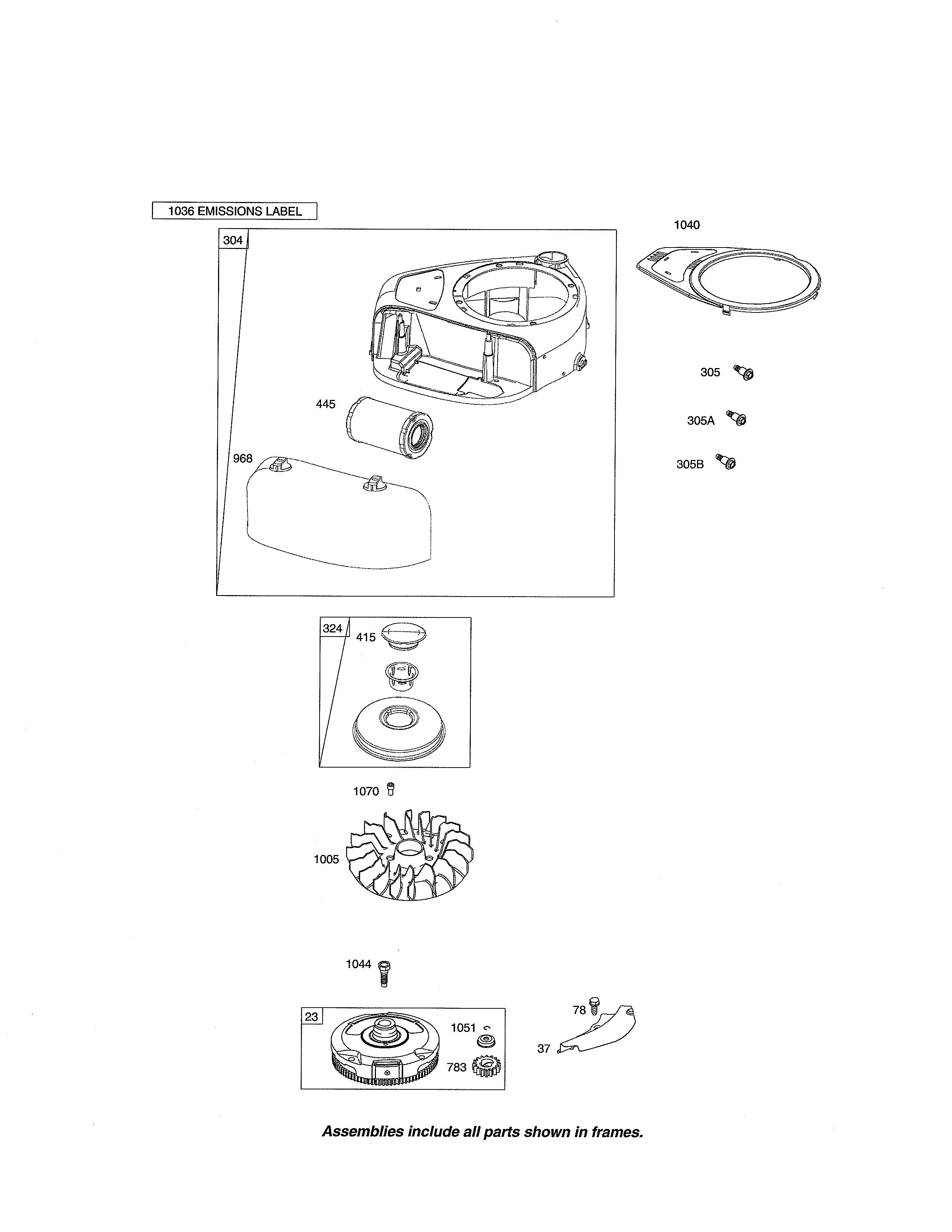 Briggs & Stratton 31P677-3373-G6 blower housing/flywheel diagram