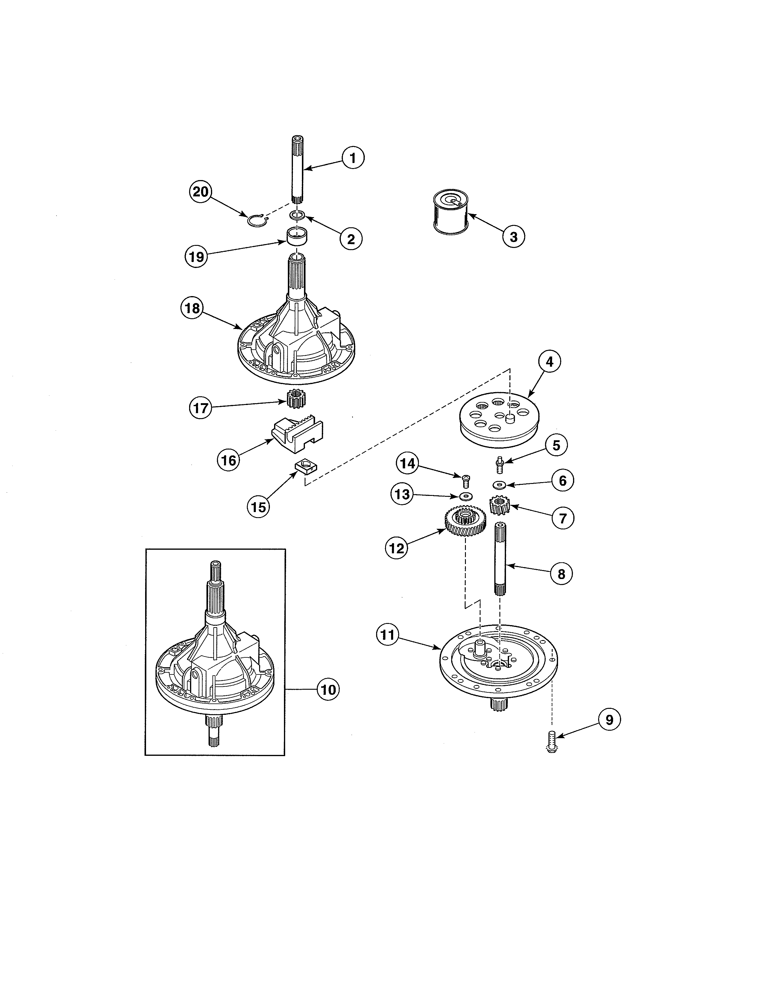 Alliance AWS01NW transmission assembly diagram