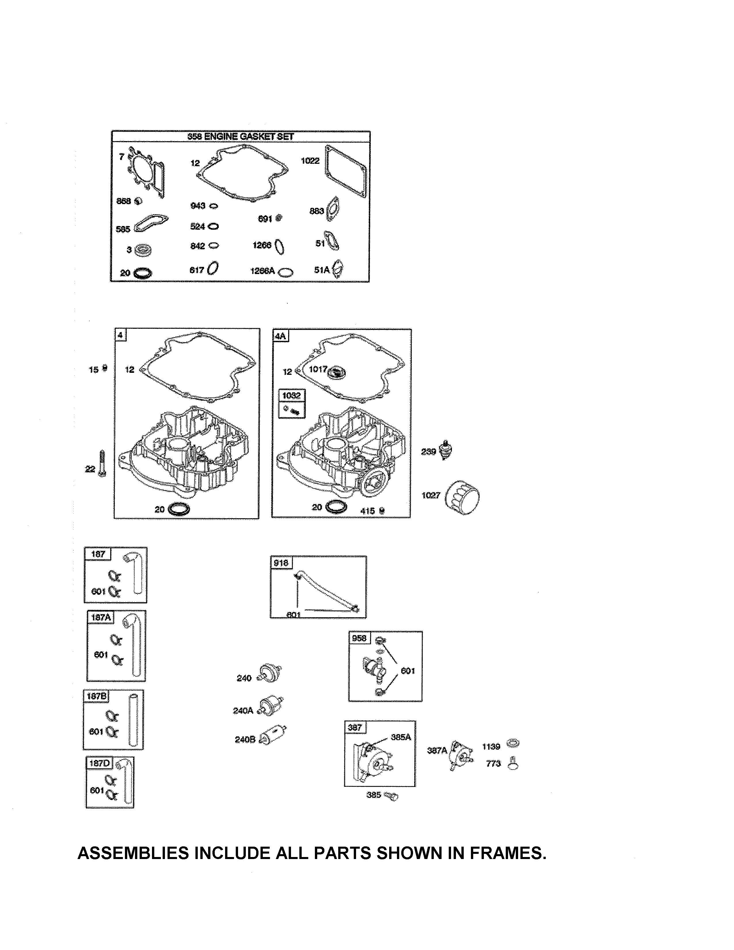 Ariens A175BG42 (96016002101) sump/fuel supply diagram