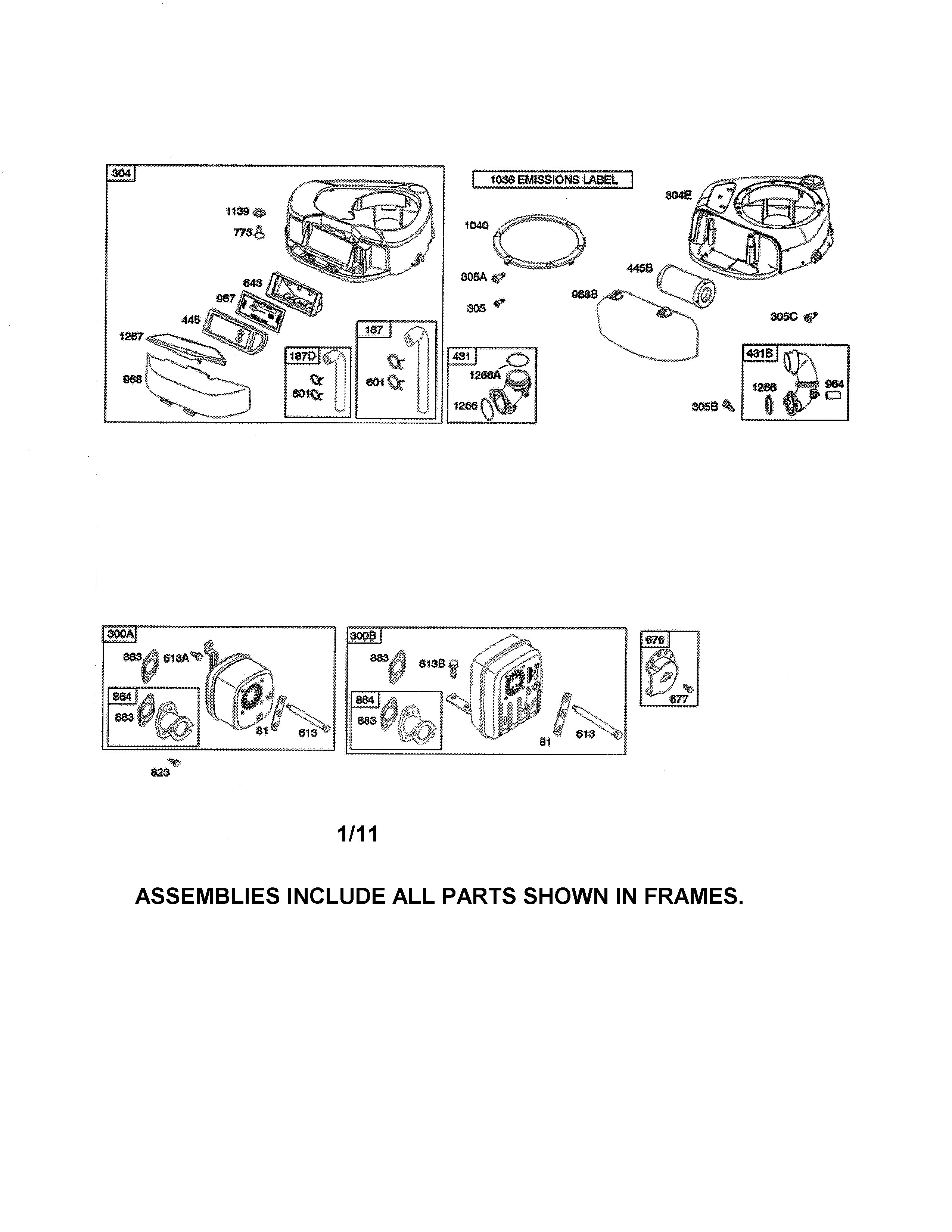 Poulan PXT12530 (96046001400) air cleaner/blower housing diagram