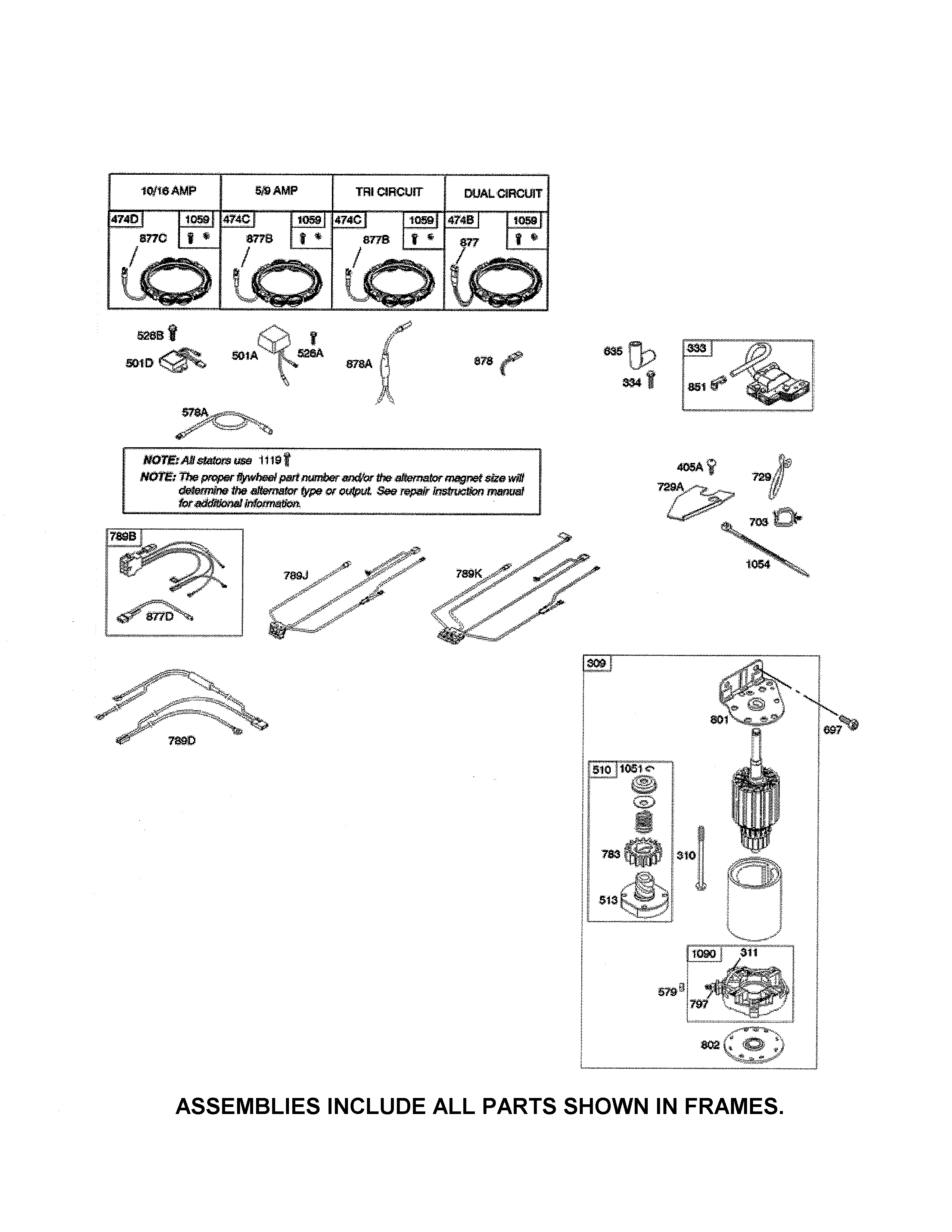 Ariens 936045 alternator/starter/ignition diagram