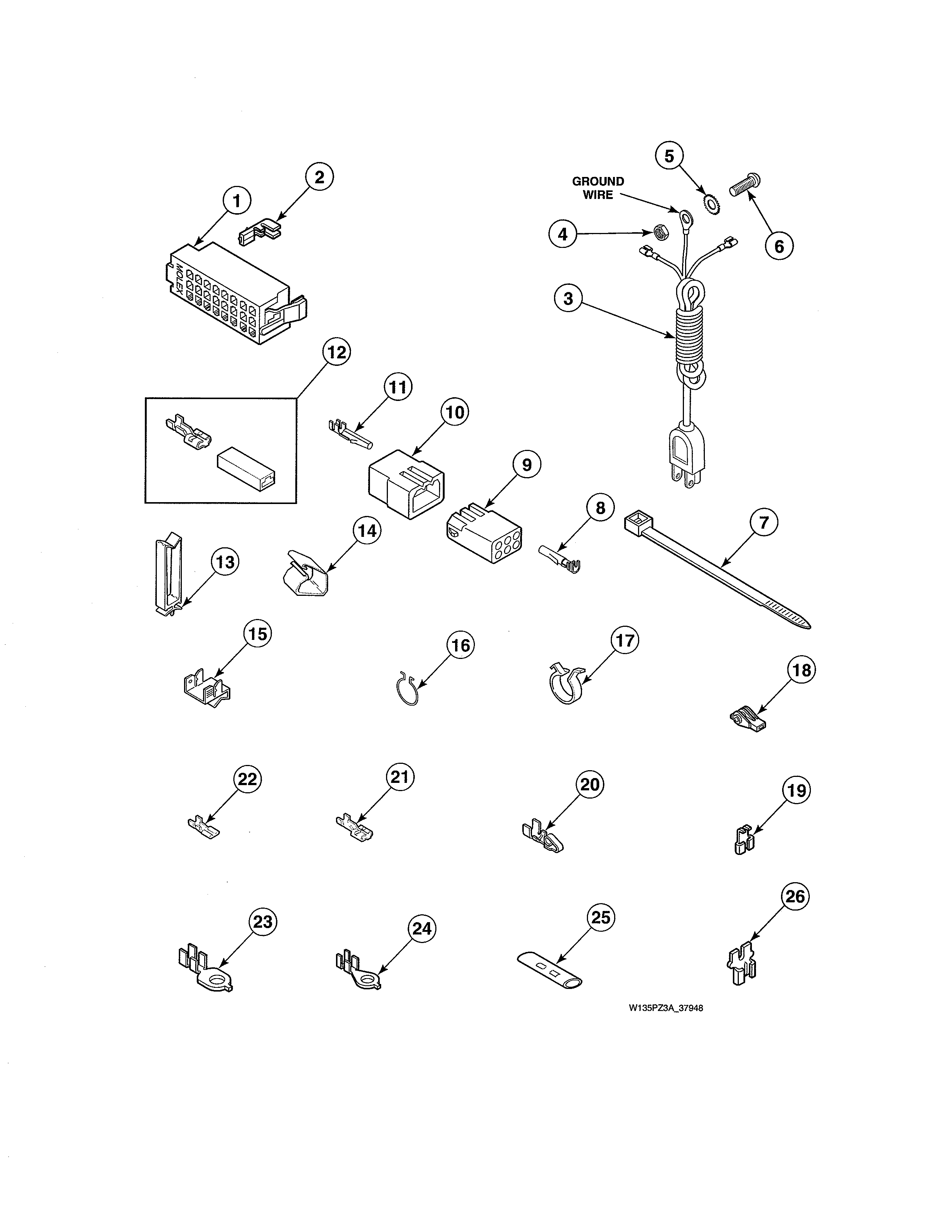 Alliance EA3820LA power cord/terminals diagram