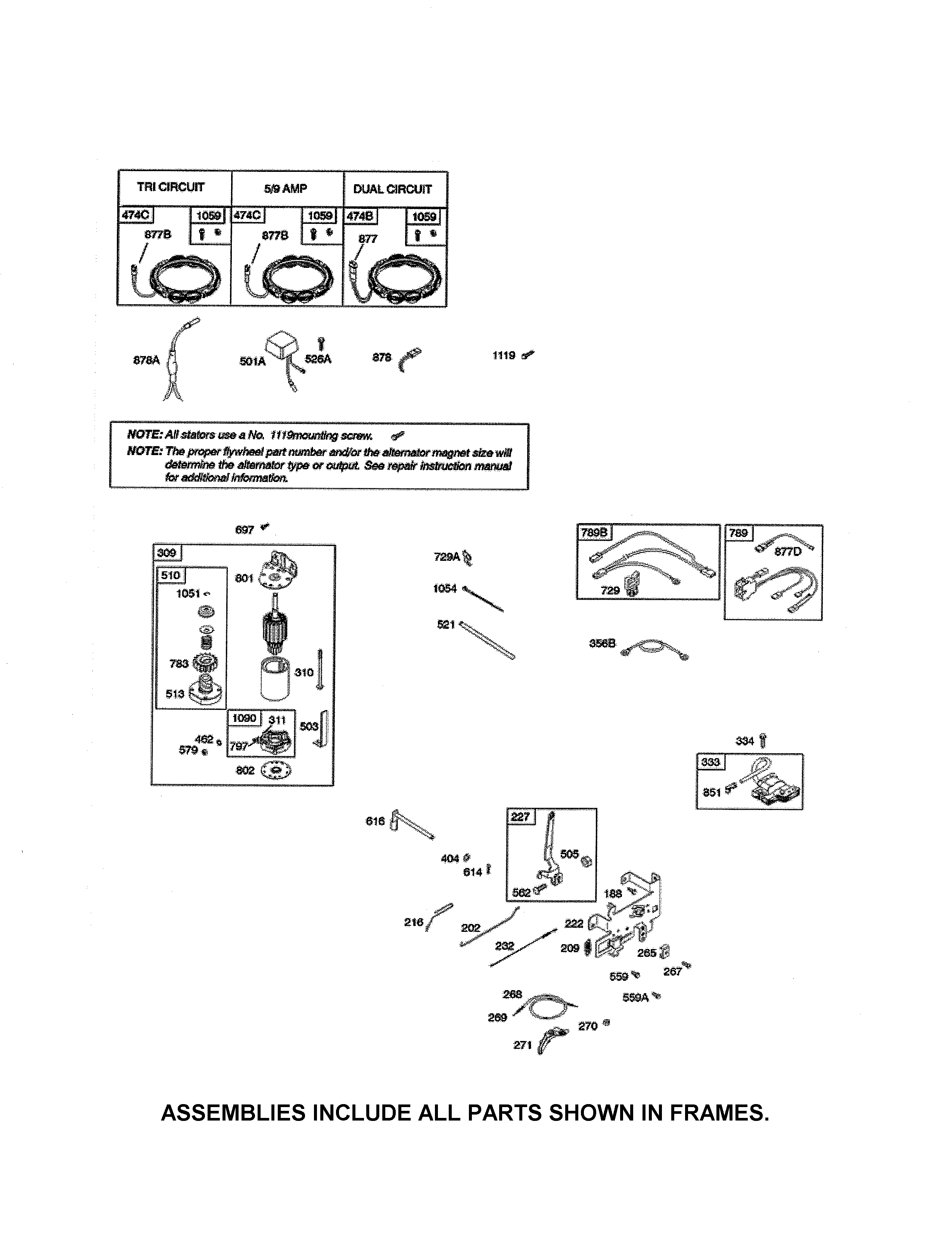 Poulan PXT195G42 (96046002200) alternator/motor starter diagram
