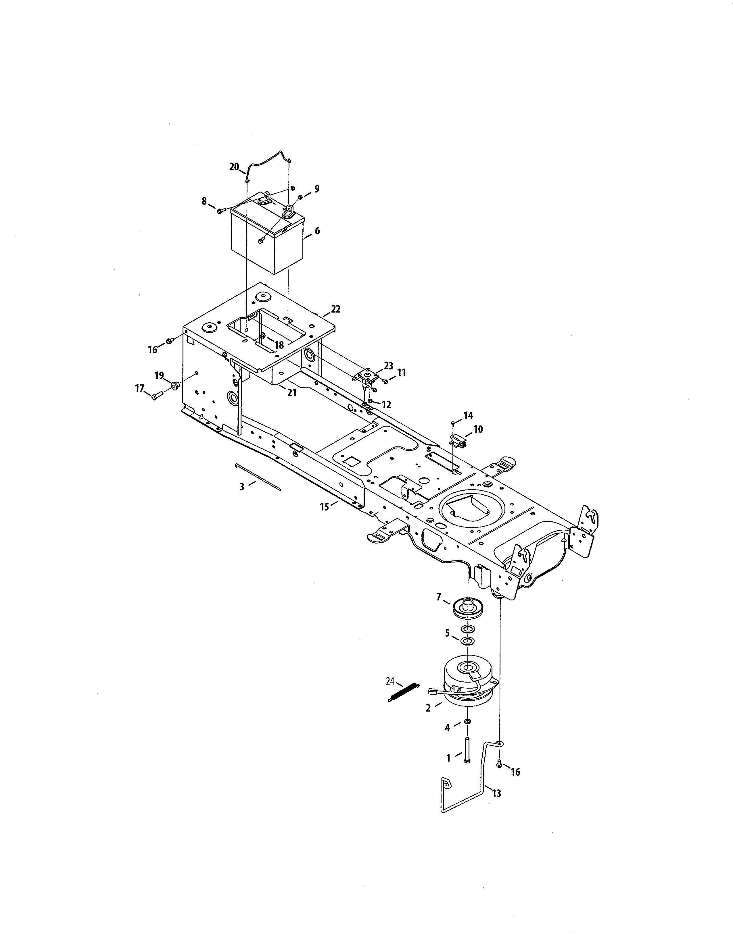 Cub Cadet 13WF91AP056 frame/electrical/pto diagram