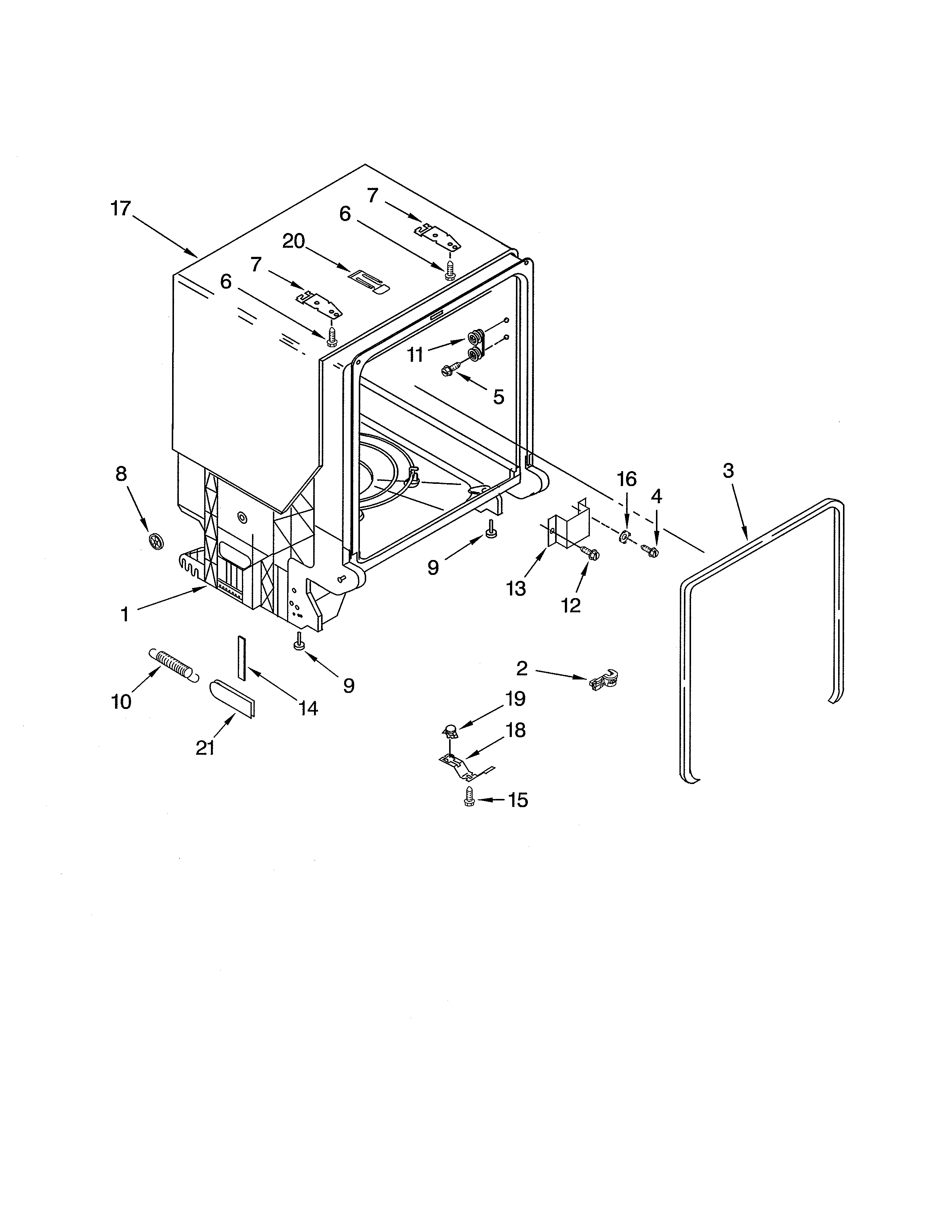 Ikea IUD8000RS8 tub & frame diagram