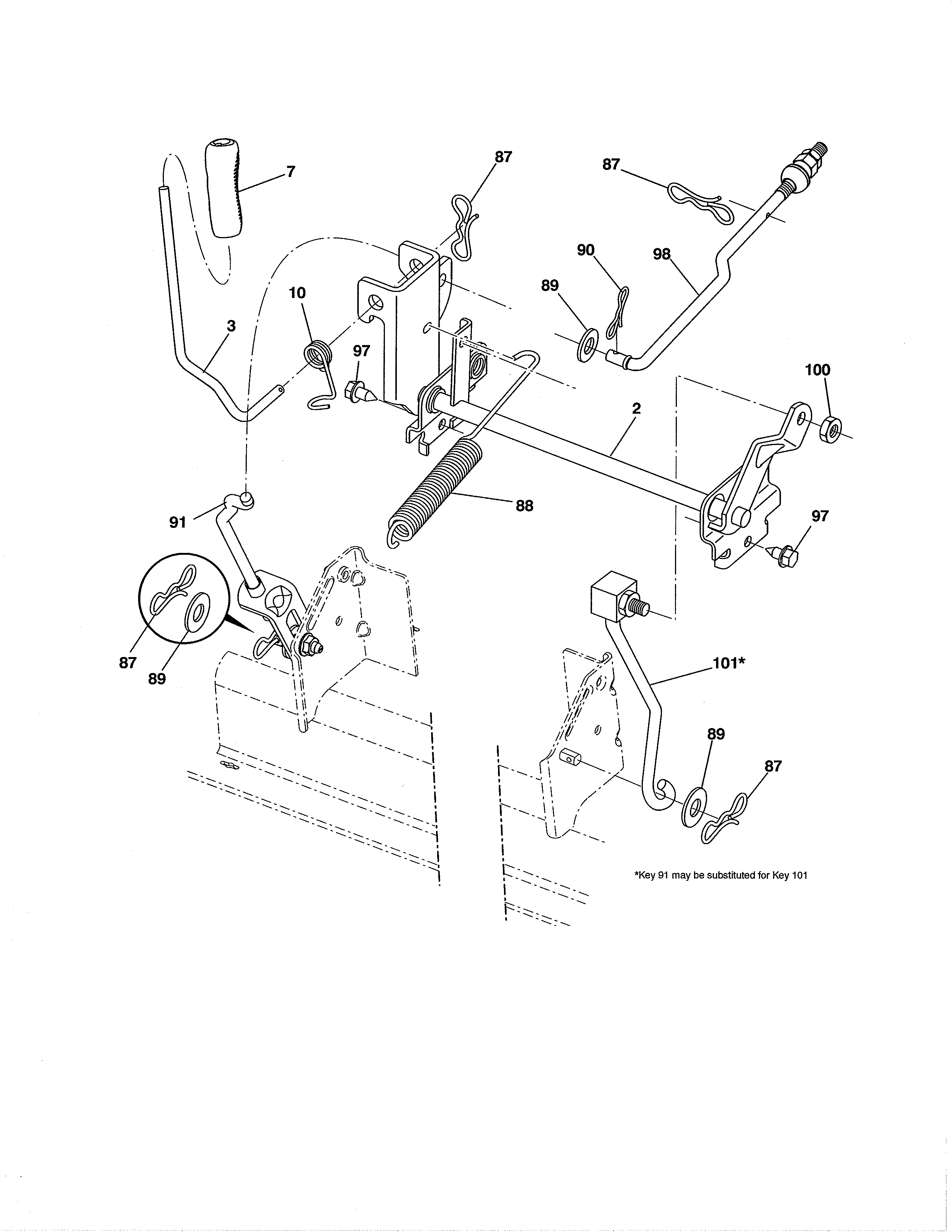 Husqvarna YTH20K46-917240461 mower lift diagram