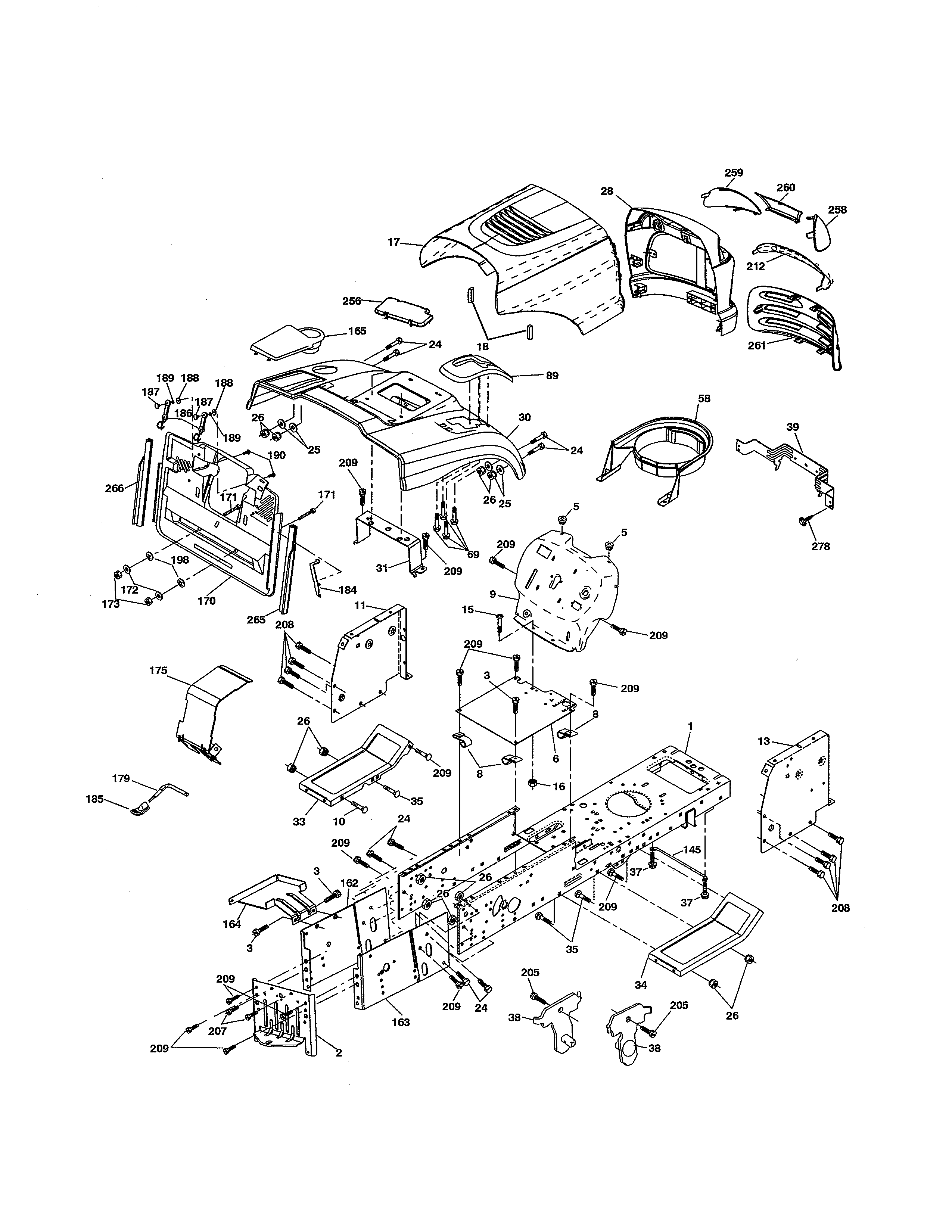 Craftsman 917254212 chassis & enclosures diagram