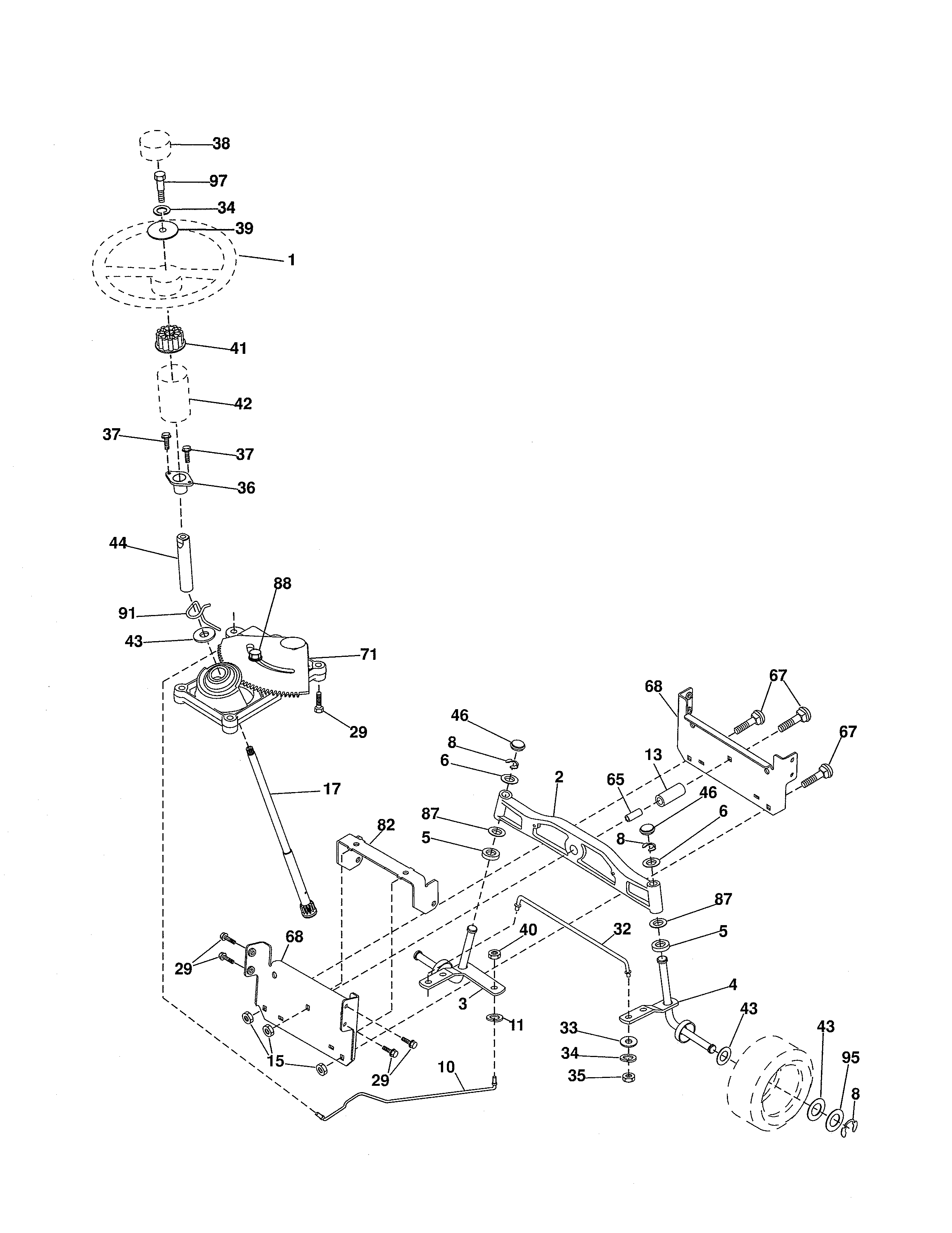 Craftsman 917254212 steering diagram