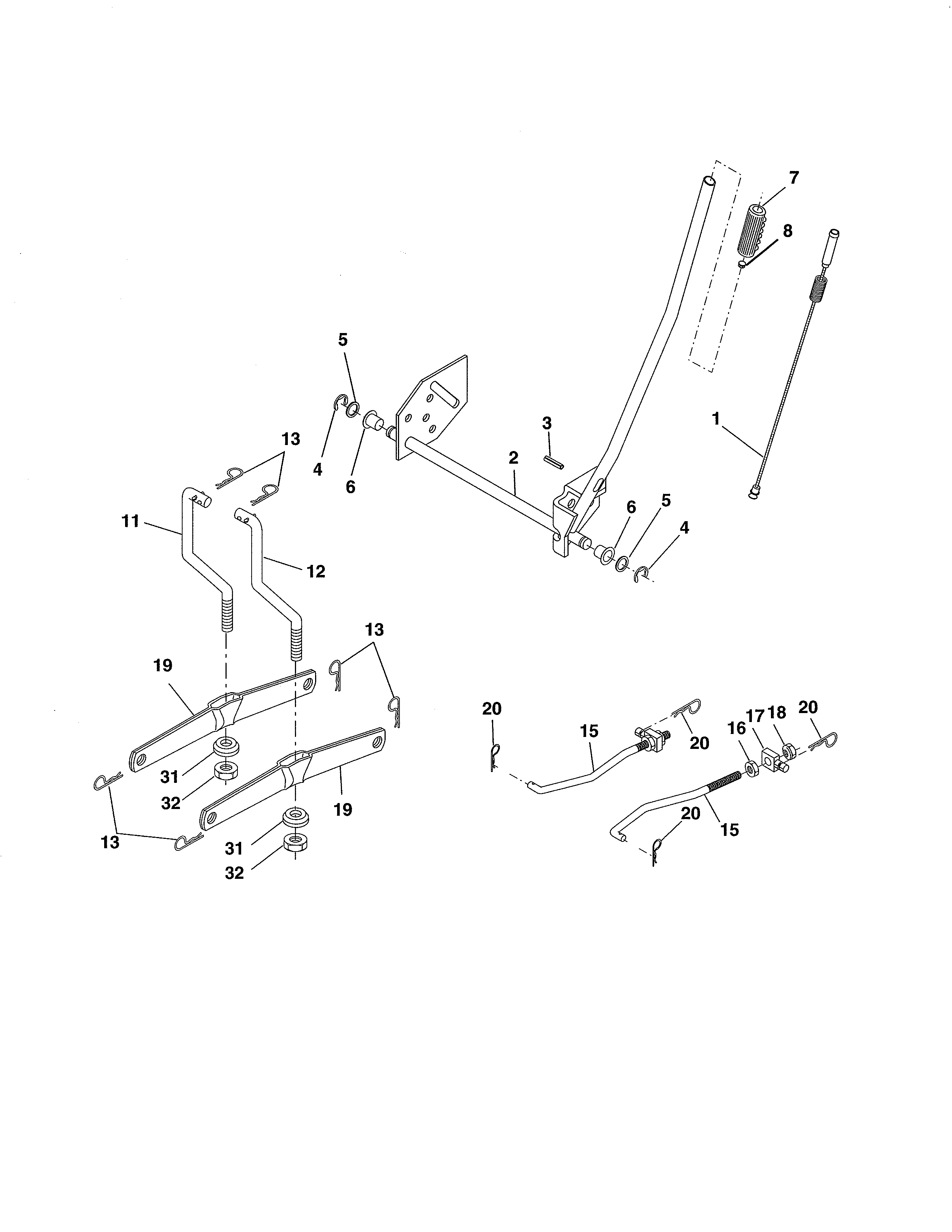 Craftsman 917254212 mower lift diagram