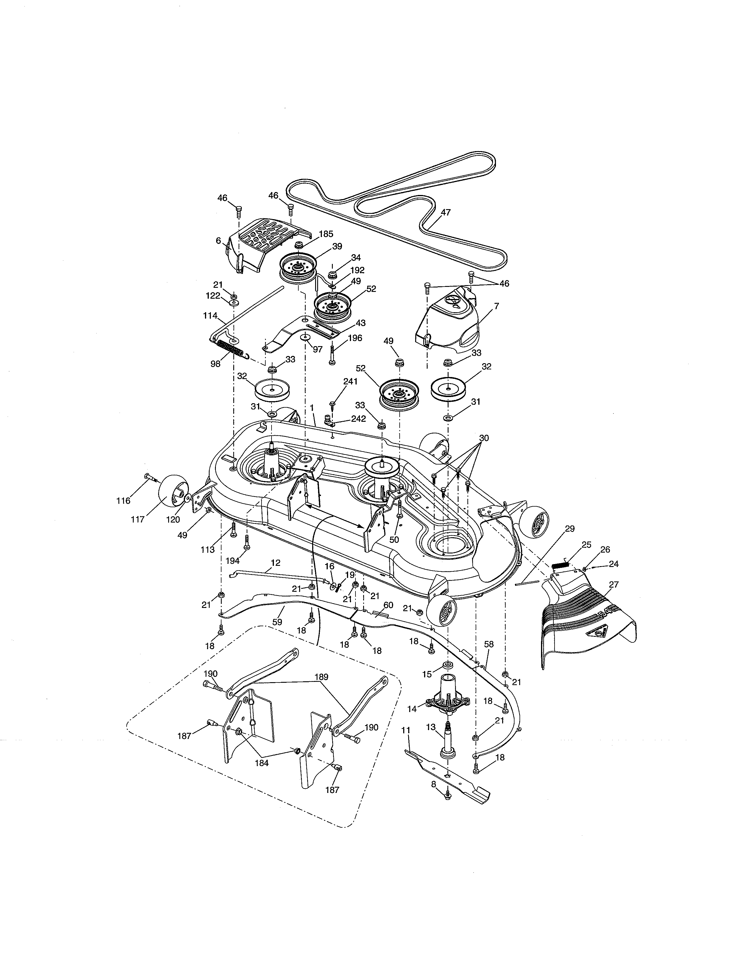 Craftsman 917289551 mower deck diagram