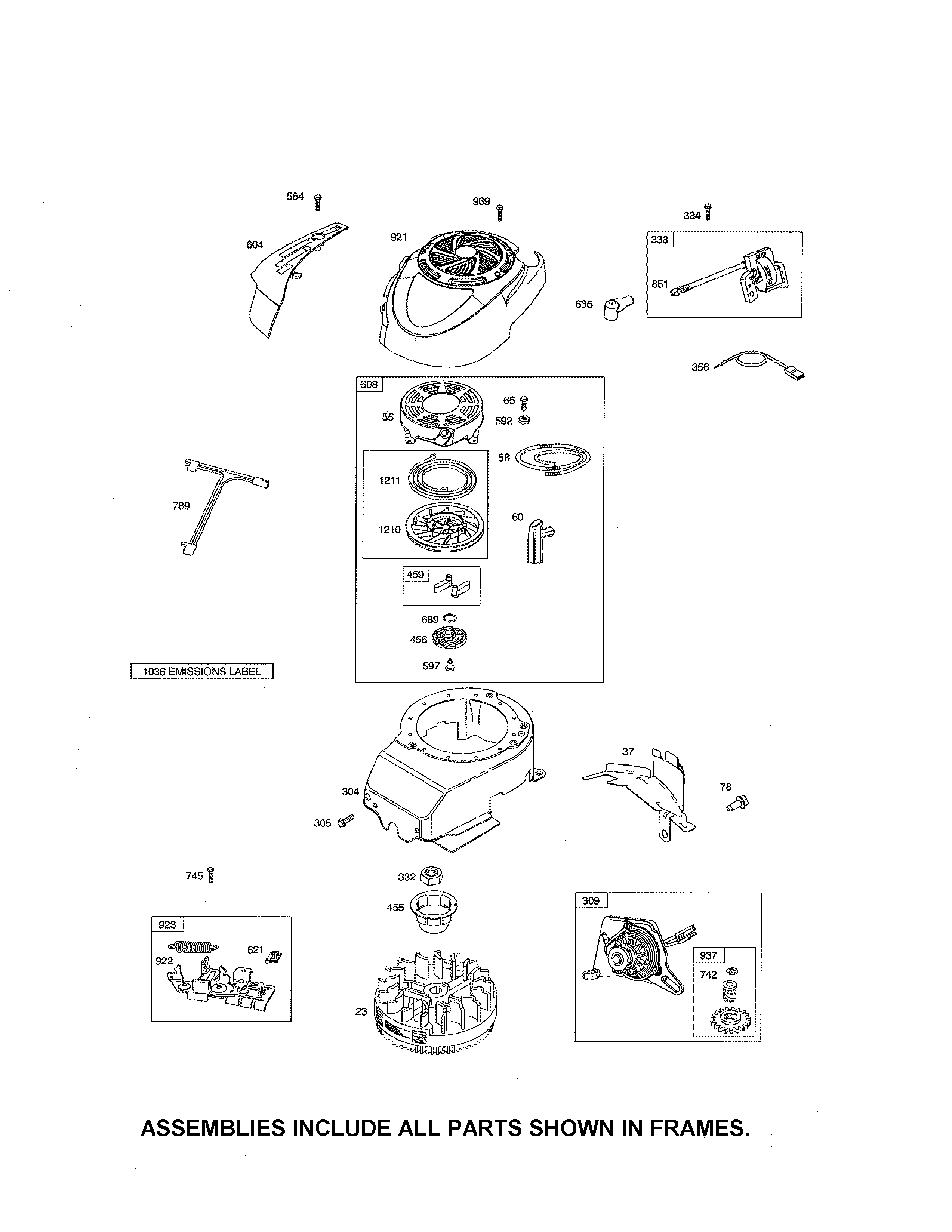 Craftsman 917374368 rewind starter/blower housing diagram