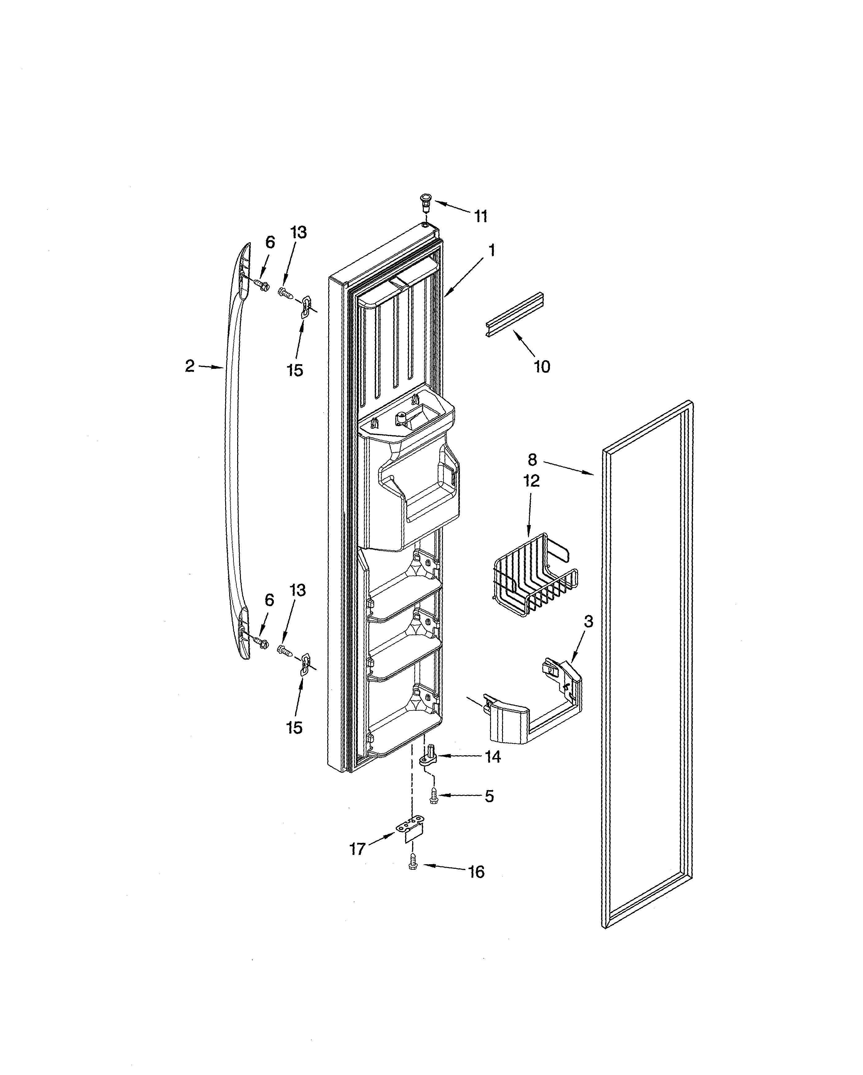 Kenmore Elite 10641522500 freezer door diagram