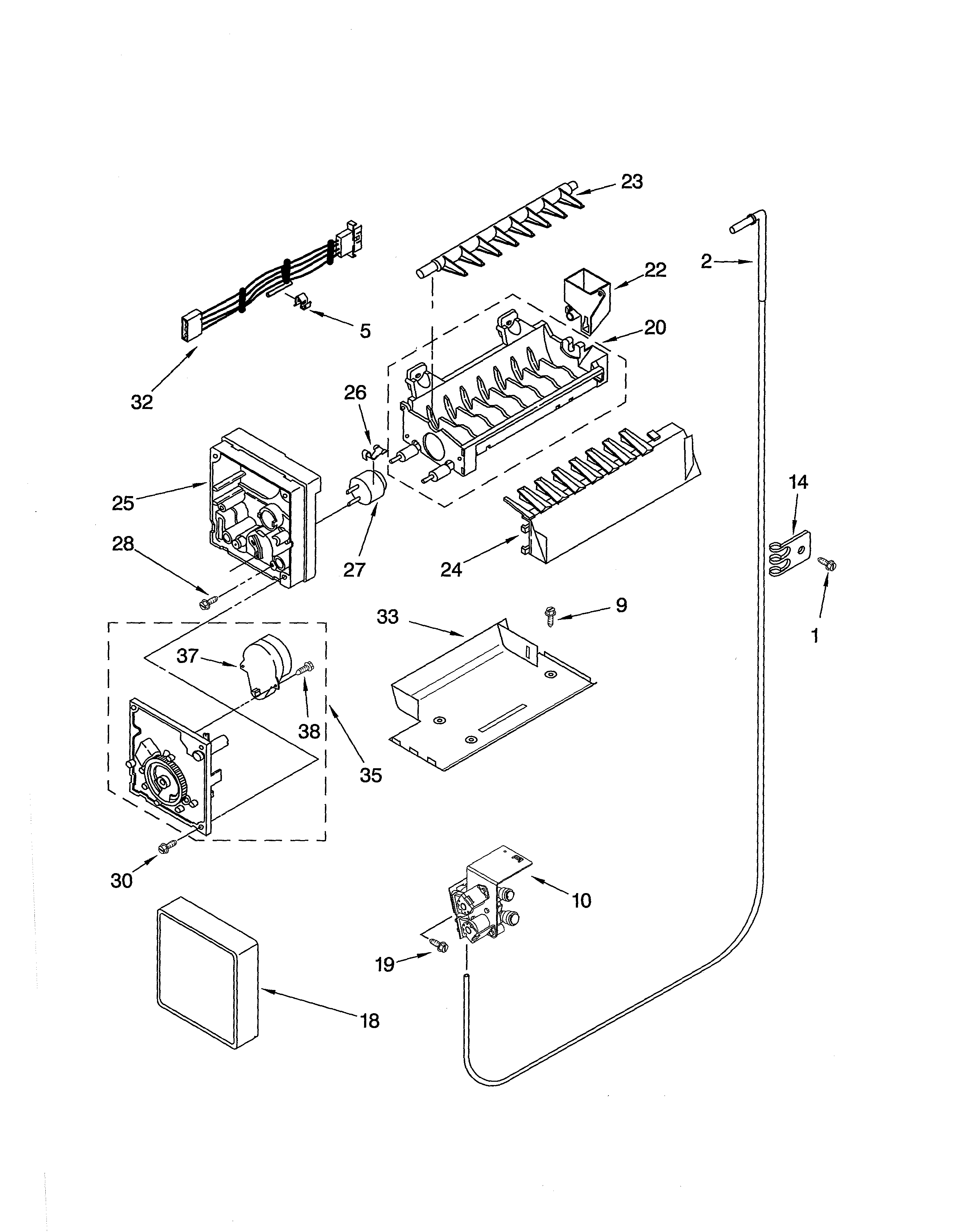 Kenmore Elite 10641522500 icemaker diagram