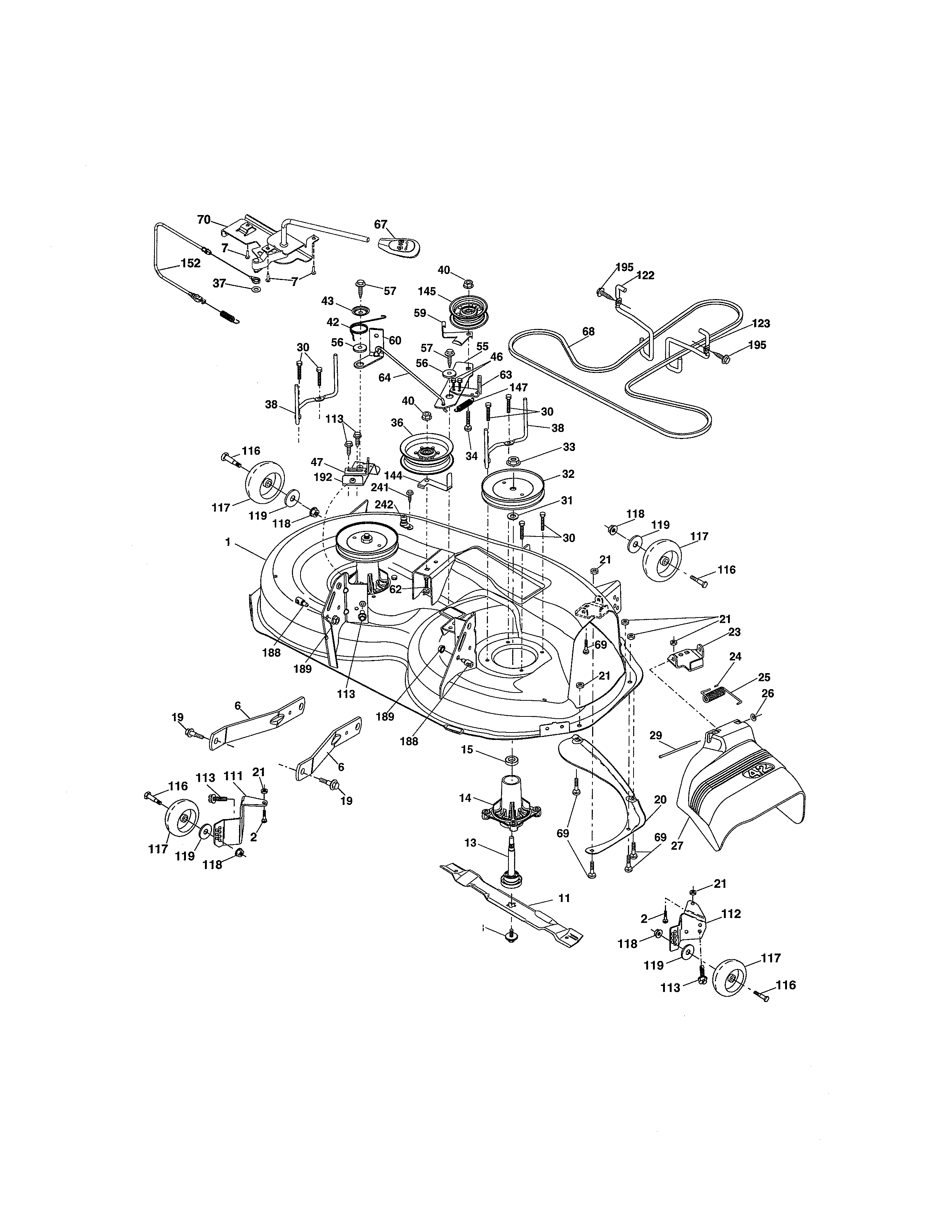 Craftsman 917288512 mower deck diagram