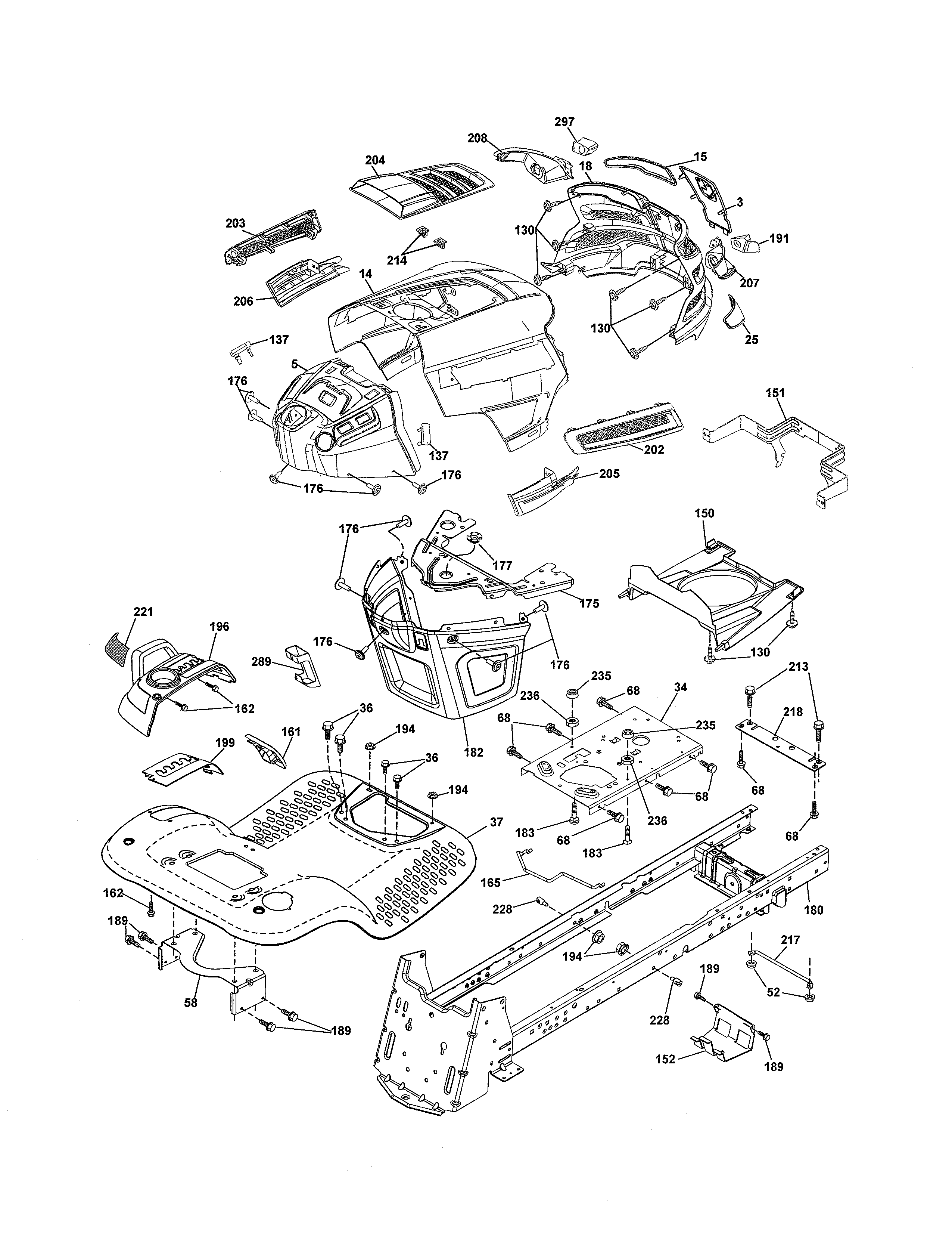 Husqvarna LGT24K54/240470 chassis diagram