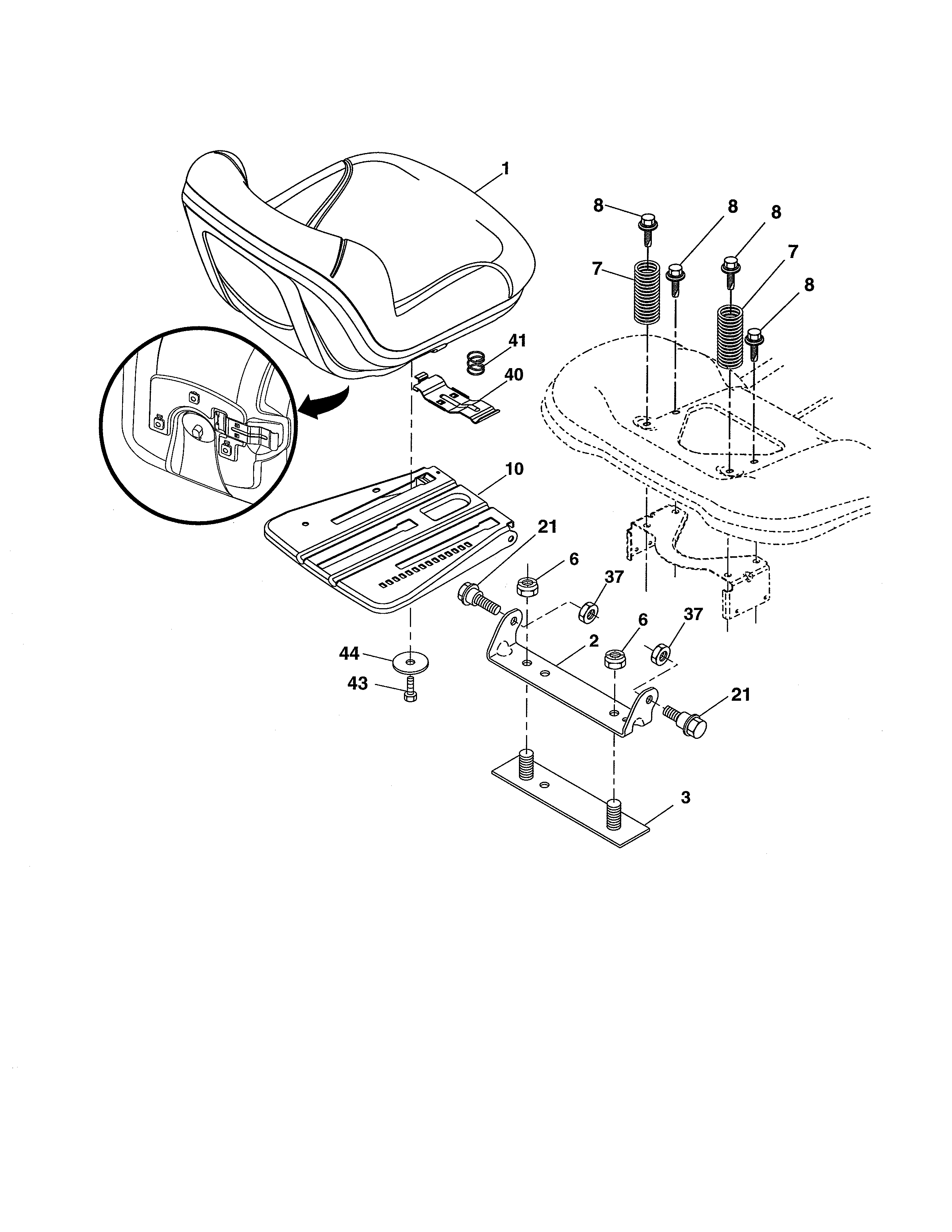 Husqvarna LGT24K54/240470 seat diagram