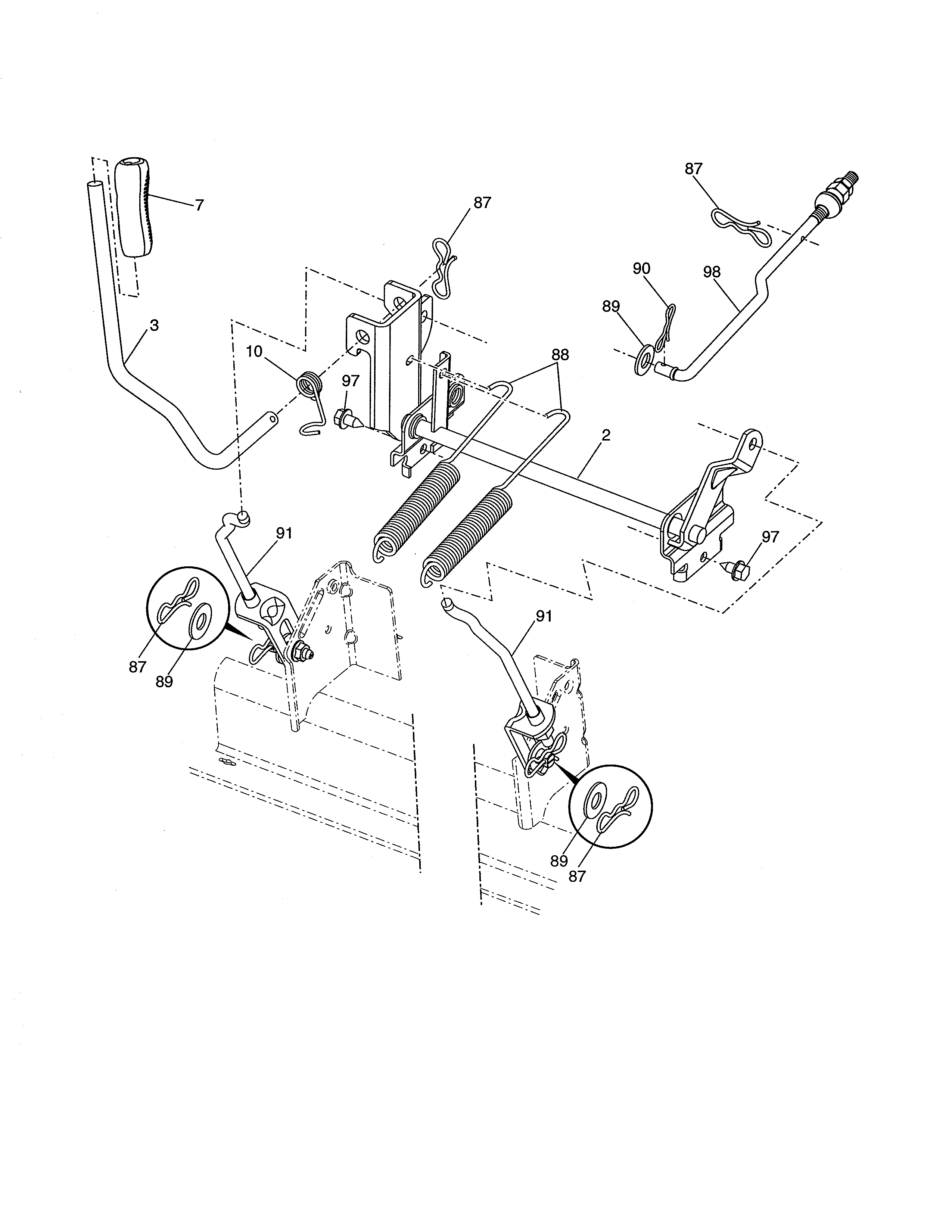 Husqvarna LGT24K54/240470 mower lift diagram