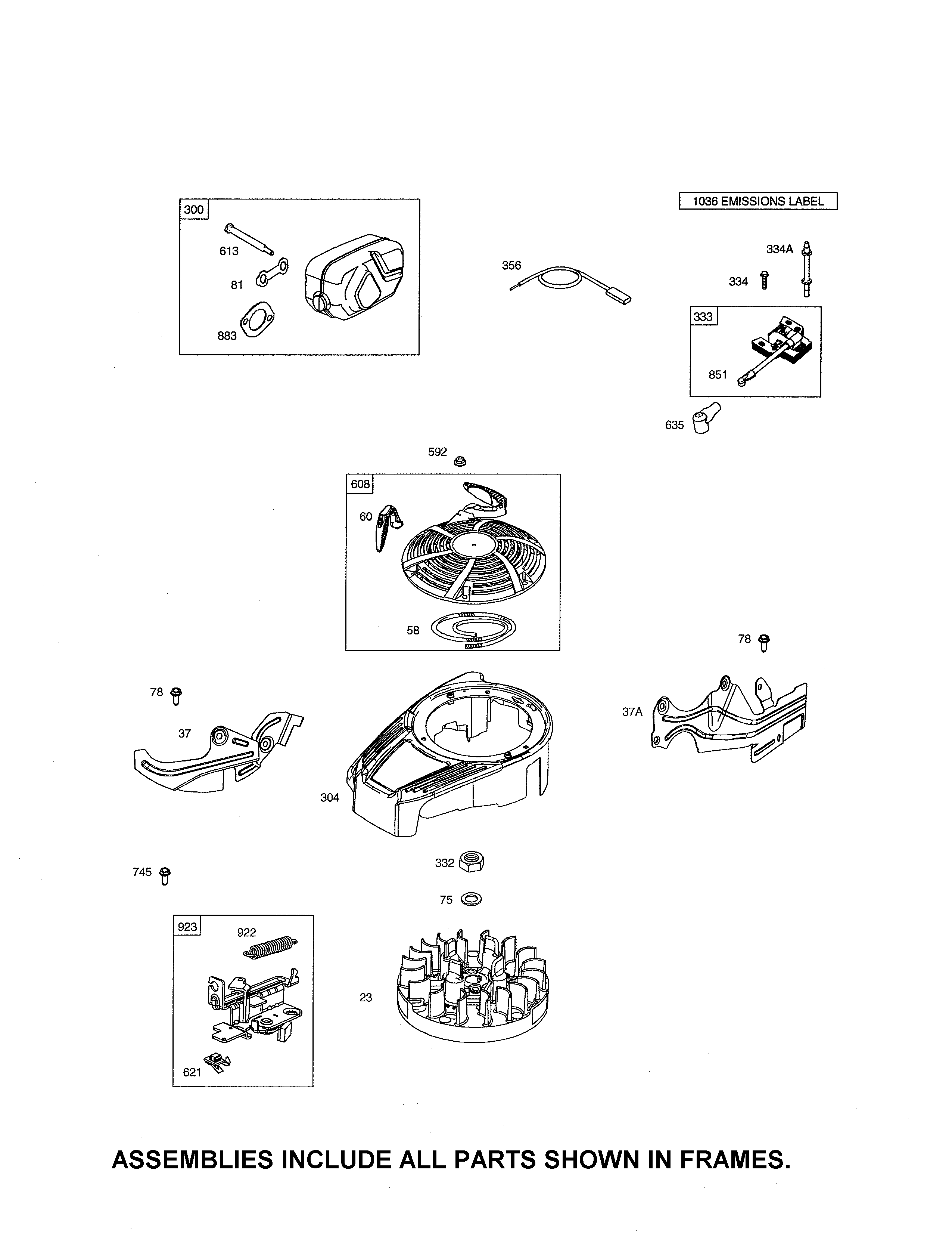 MTD 12A948J099 muffler/rewind starter diagram