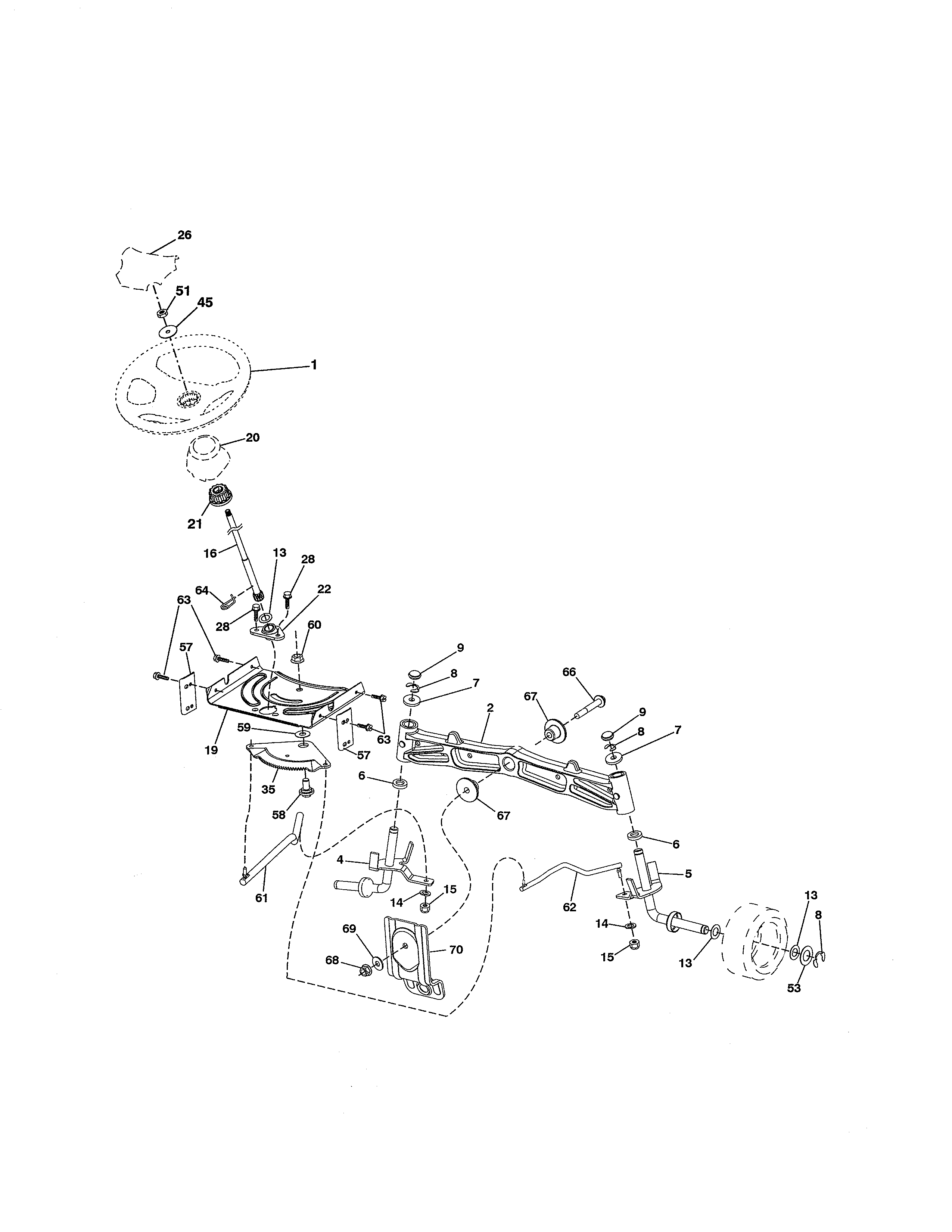 Craftsman 917254142 steering diagram