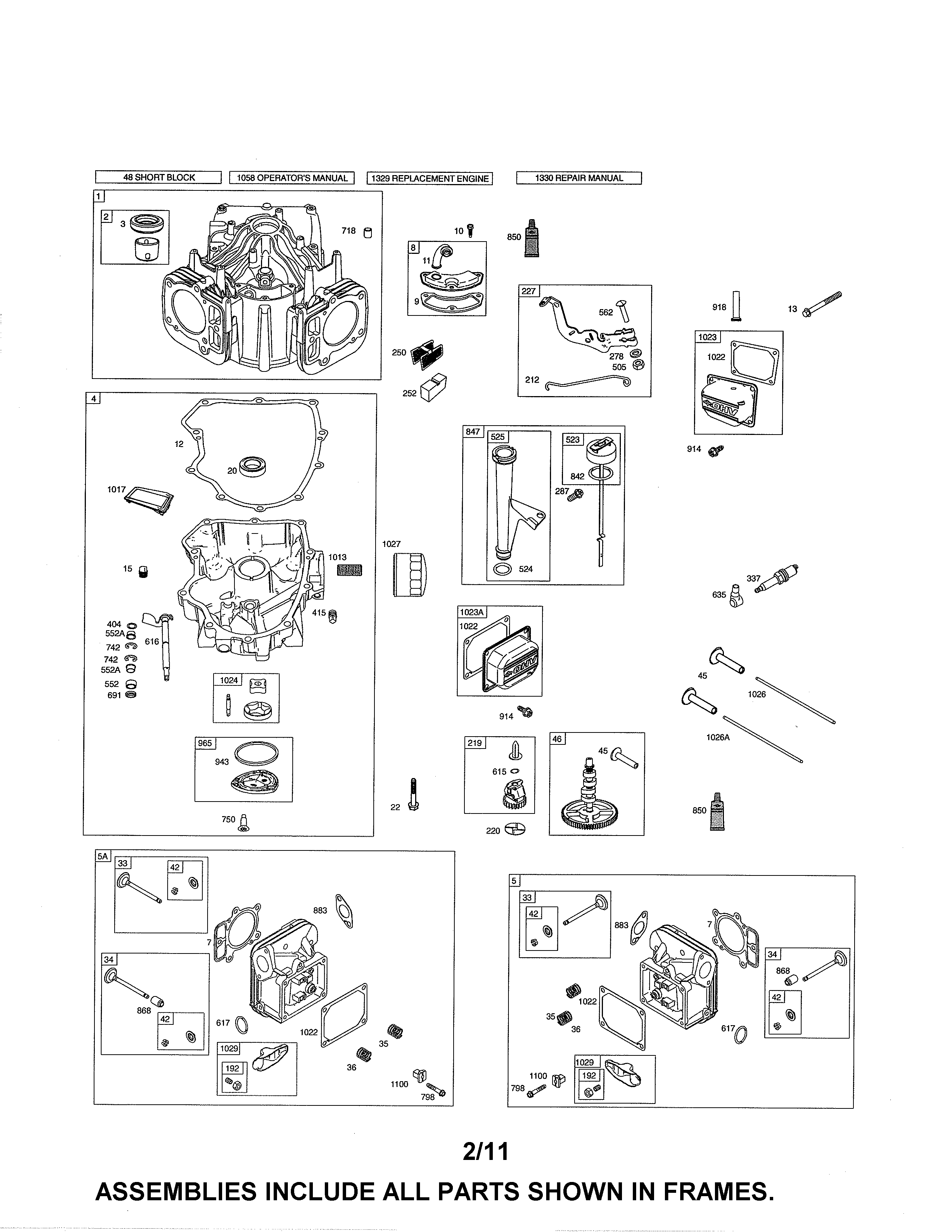 Craftsman 917288161 cylinder/sump/camshaft diagram