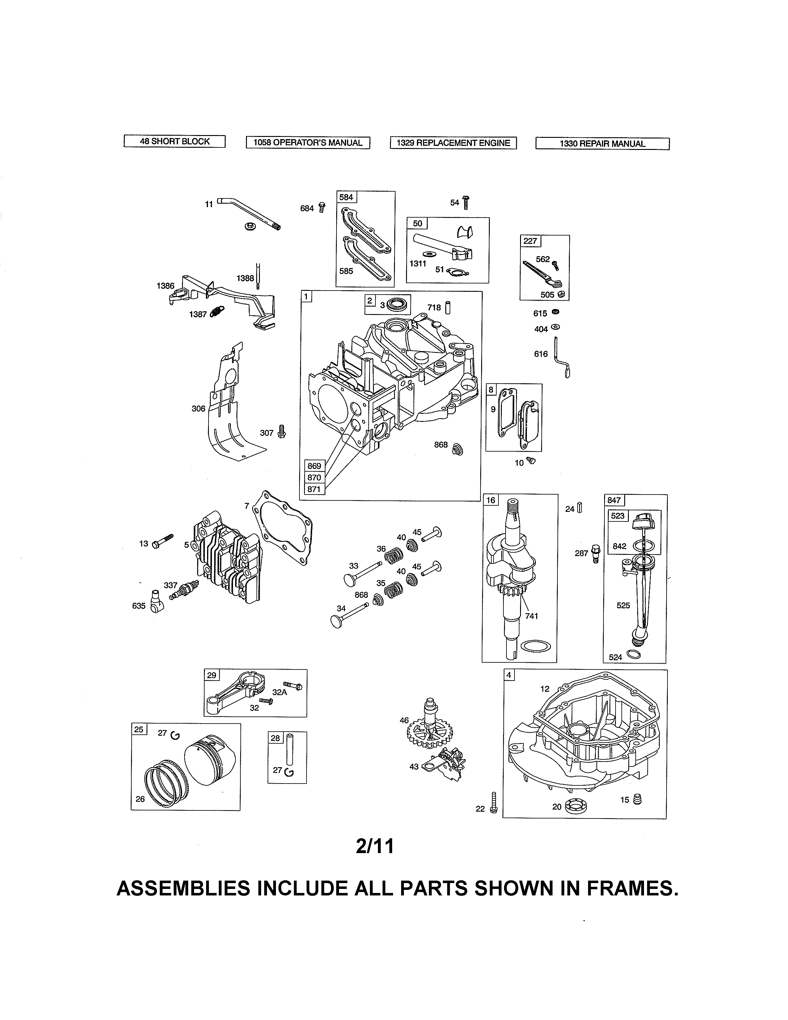 Craftsman 917370661 cylinder/crankshaft/sump diagram