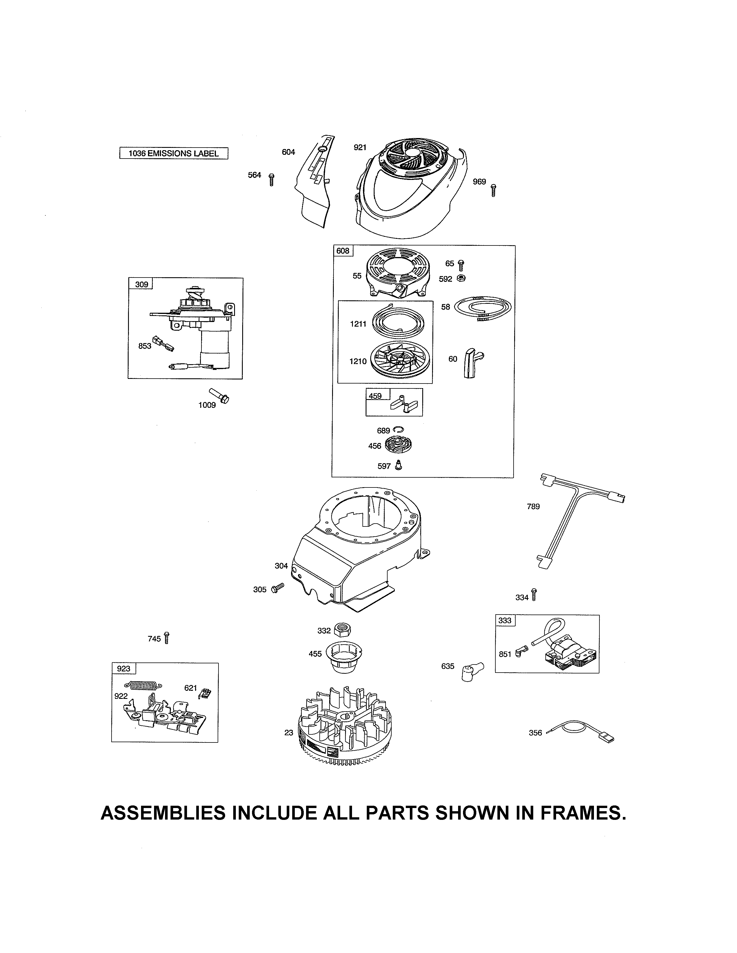 Craftsman 917370661 rewind starter/blower housing diagram