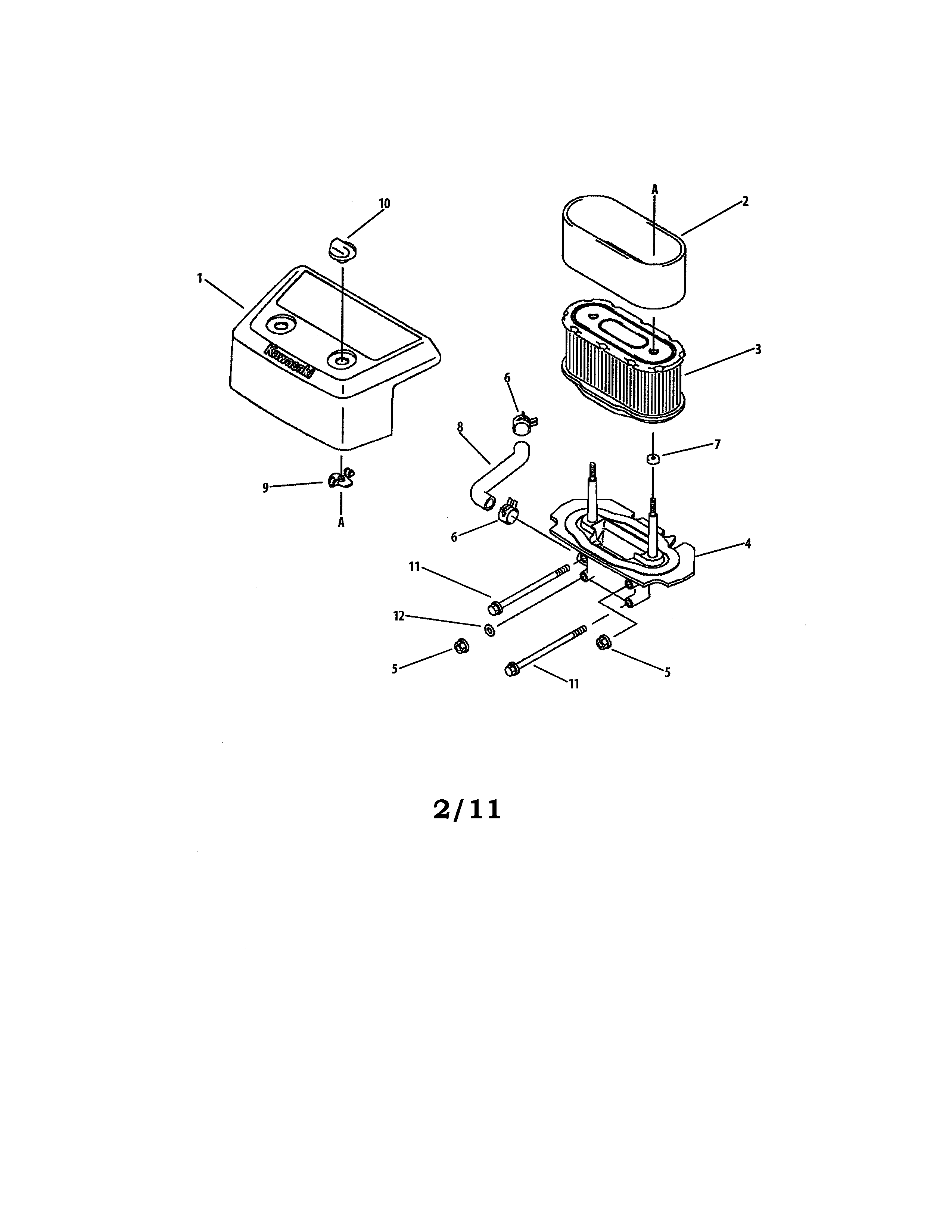 Cub Cadet 17AI2ACP056 oem engine - air filter diagram