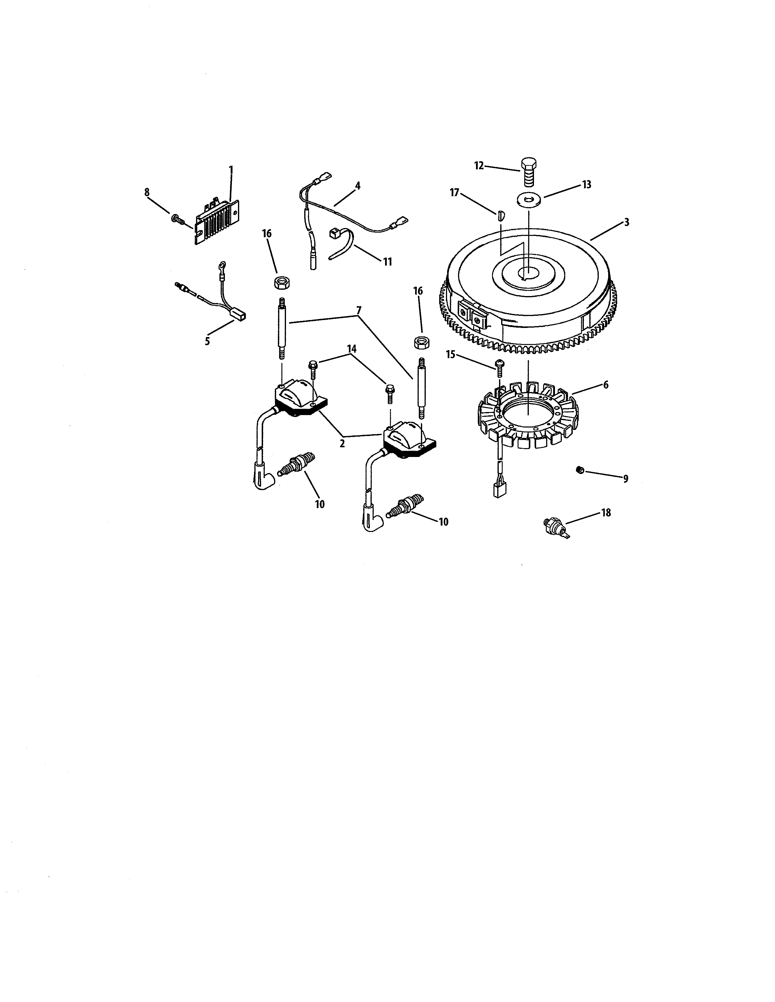 Cub Cadet 17AI2ACP056 flywheel & electrical diagram