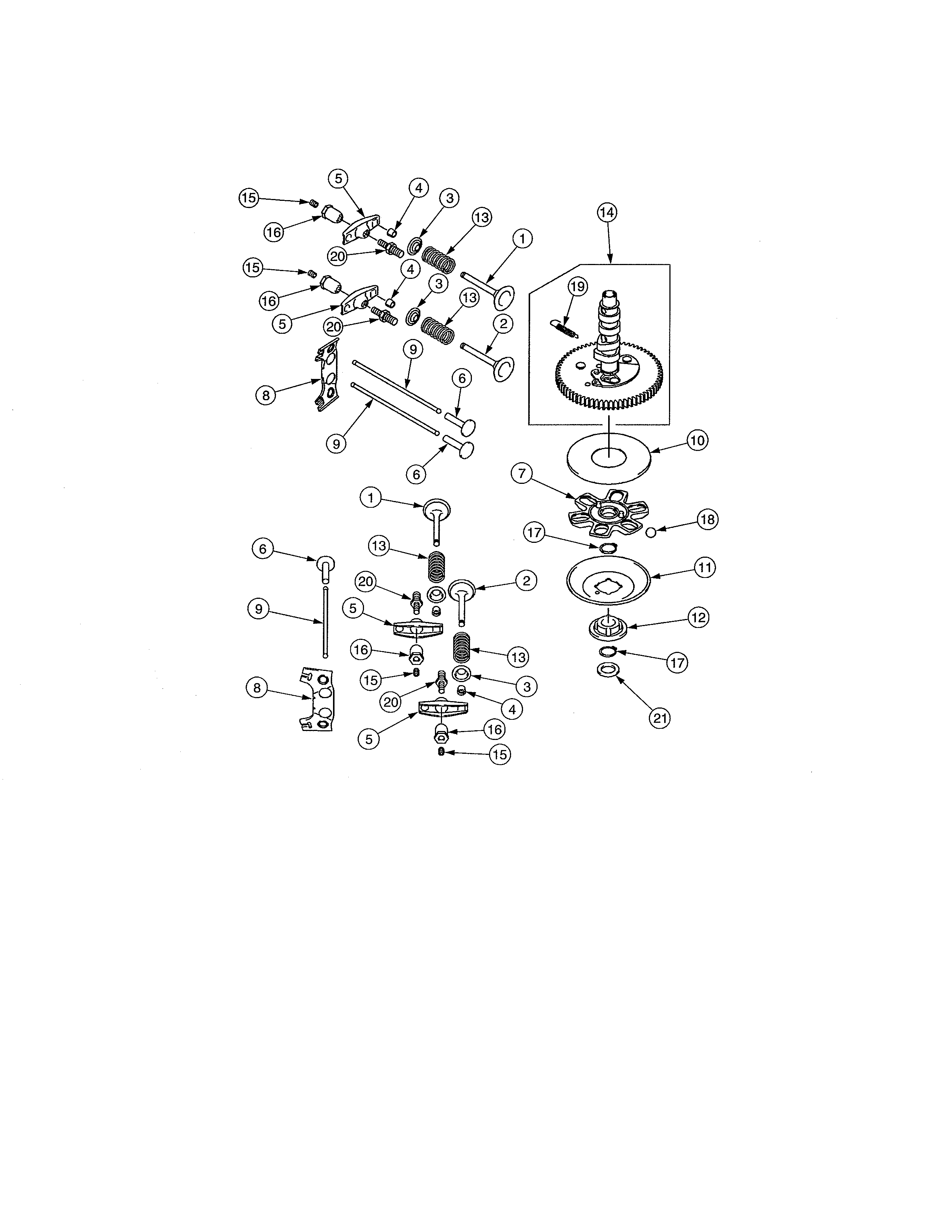 Cub Cadet 17AA5D7P756 camshaft/valves diagram