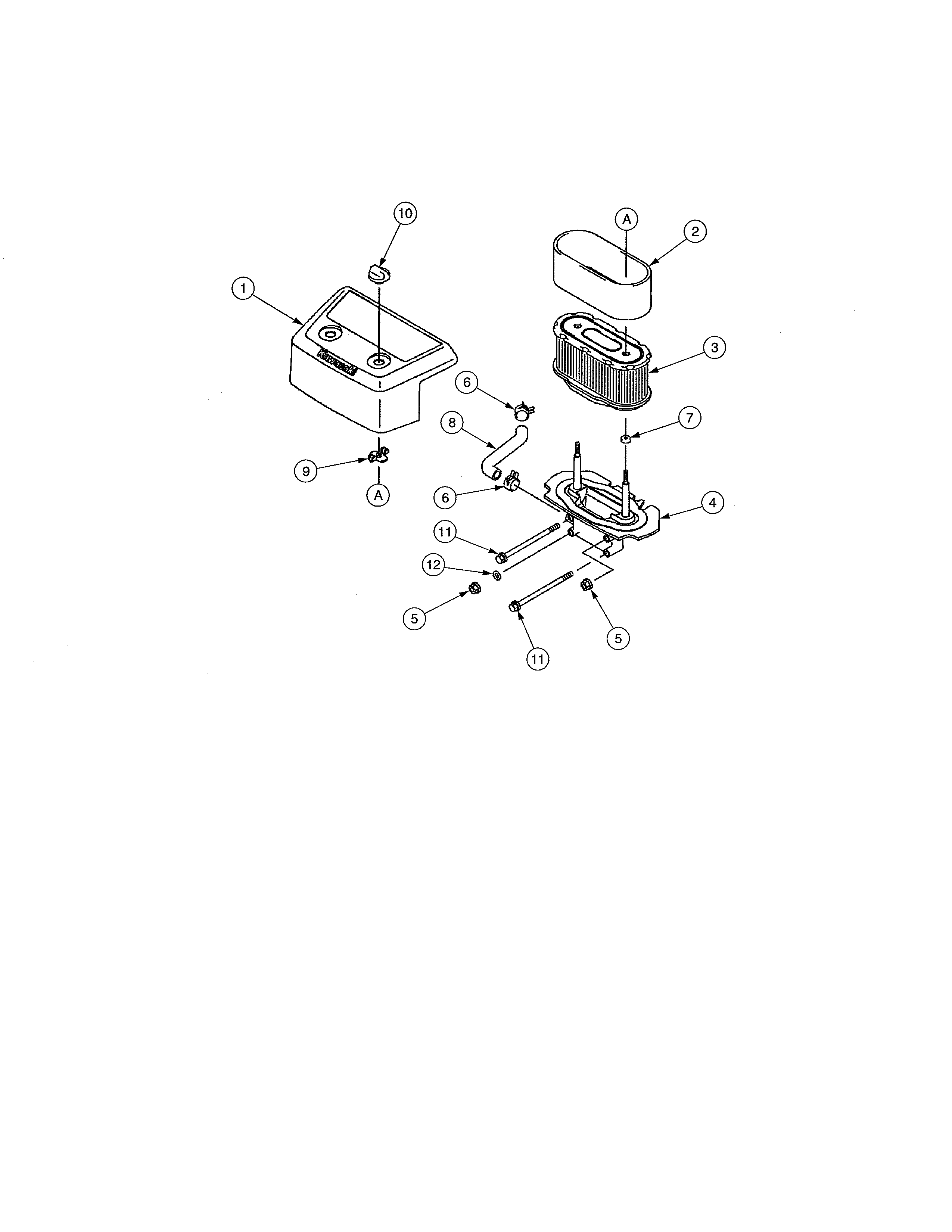 Cub Cadet 17AA5D7P756 air filter diagram