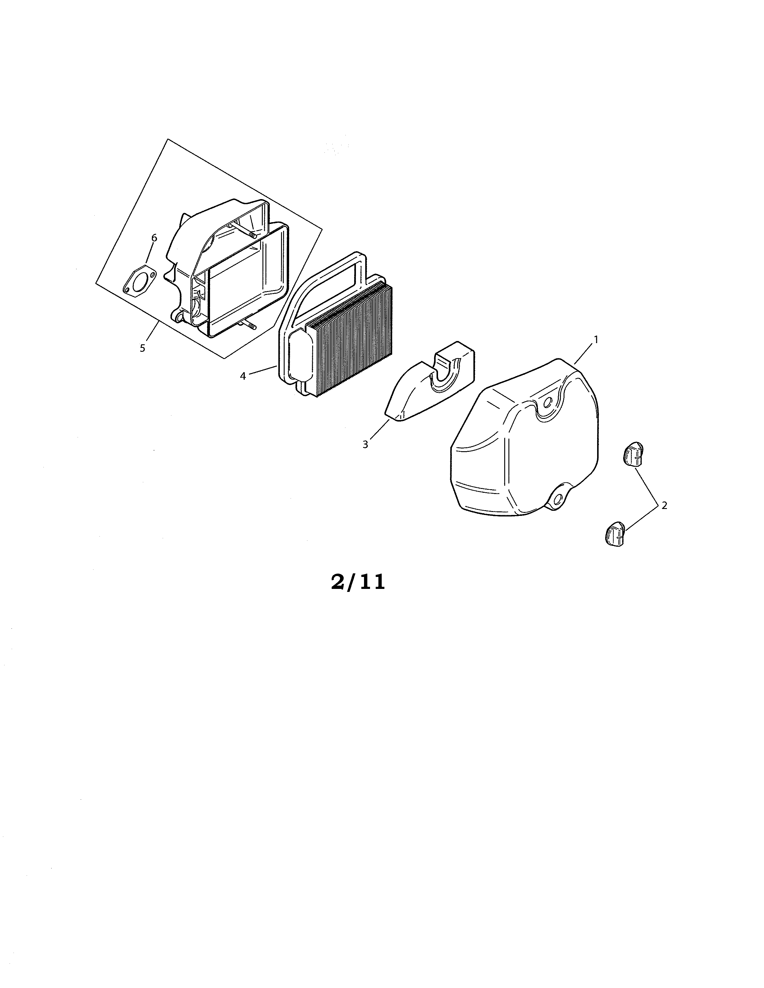 Cub Cadet 17AE2ACG756 oem engine-air intake/filtration diagram