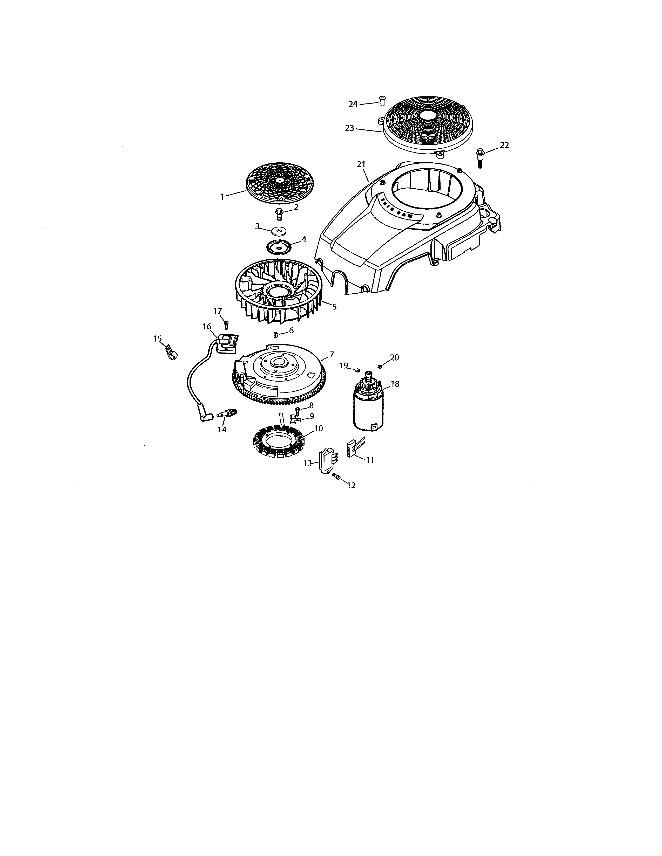 Cub Cadet 17AE2ACG756 starter/blower housing diagram