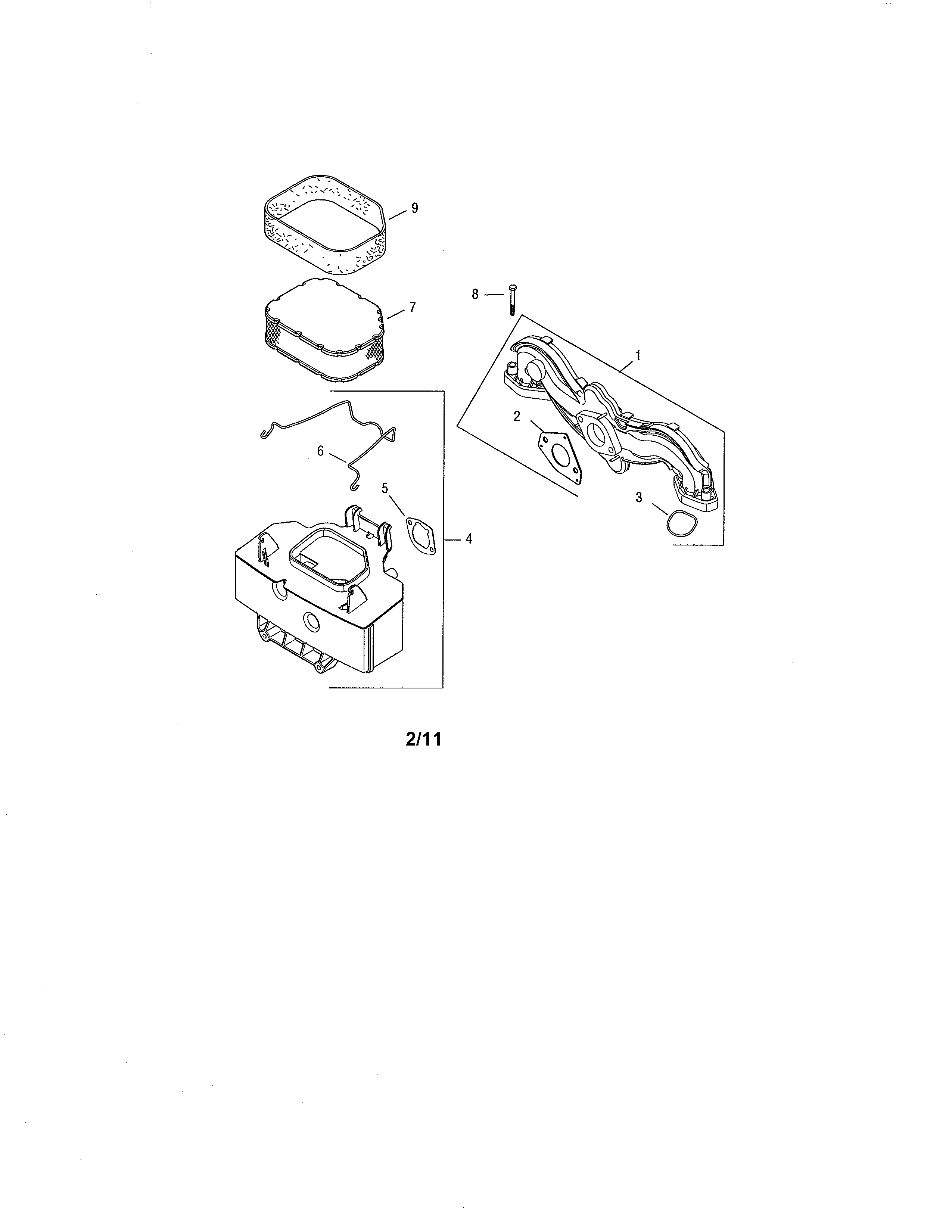 Cub Cadet 13AP11CP756 twin cylinder engine - air intake/filtration diagram
