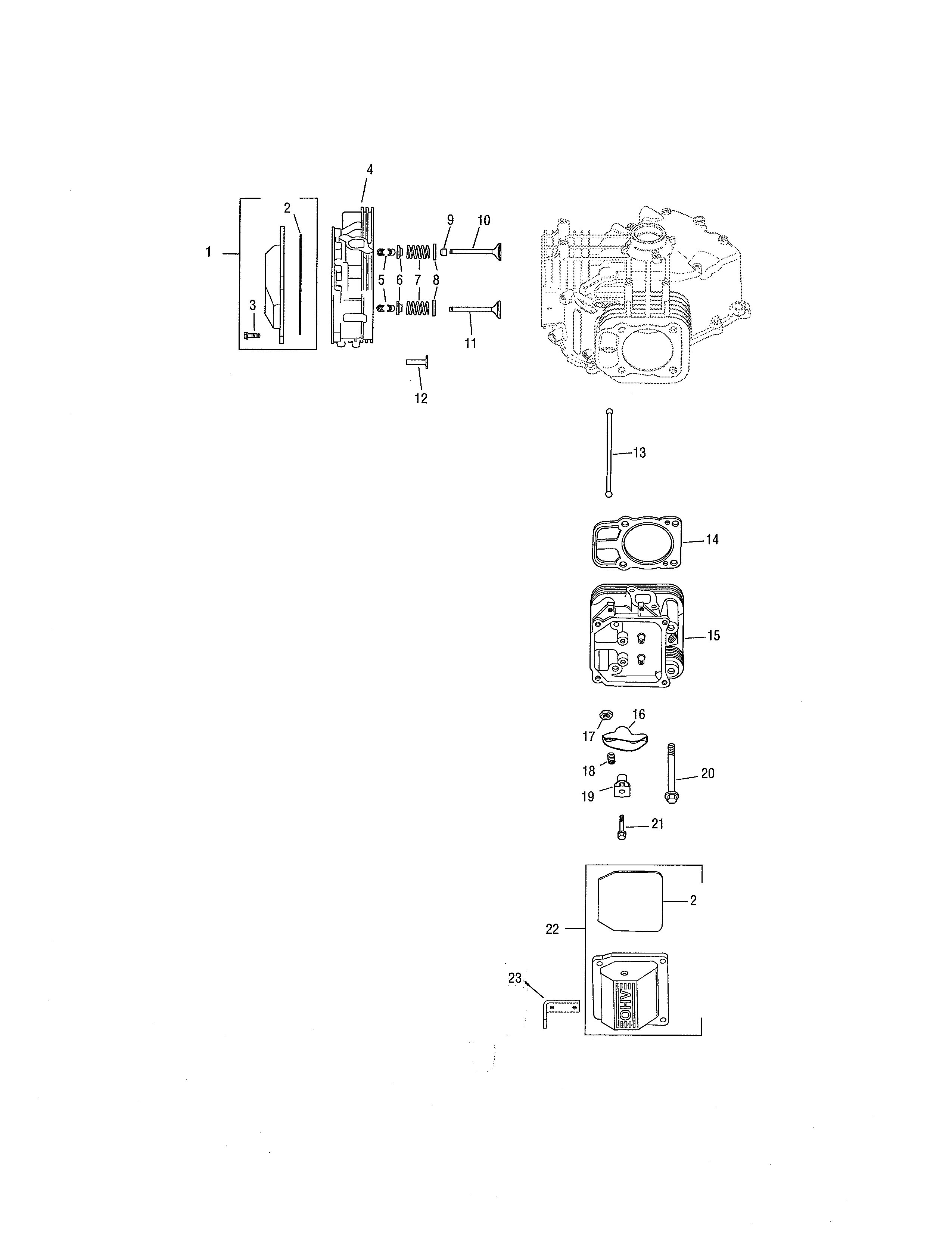 Cub Cadet 13AP11CP756 cylinder head diagram