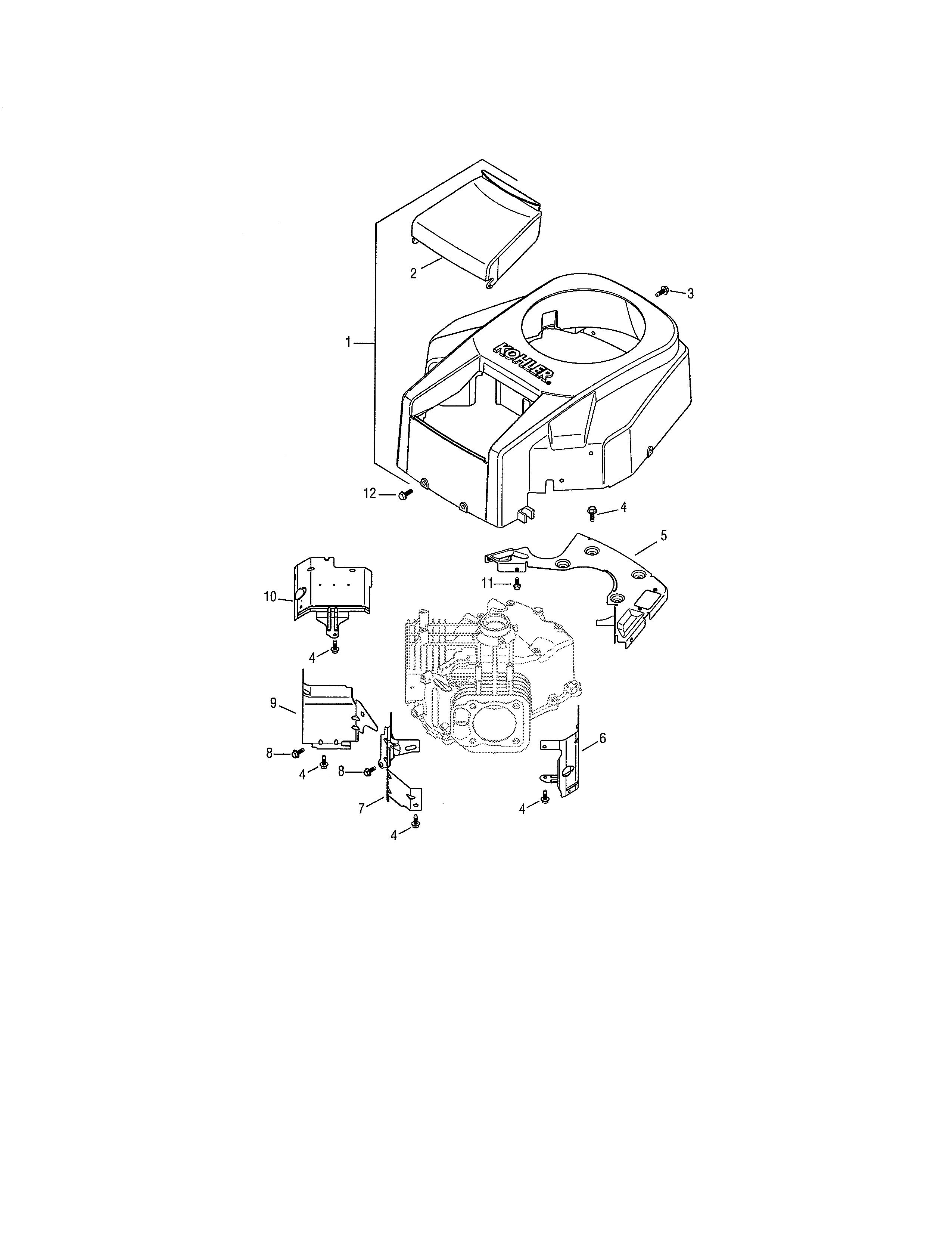 Cub Cadet 13AX11CG756 blower housing/baffles diagram