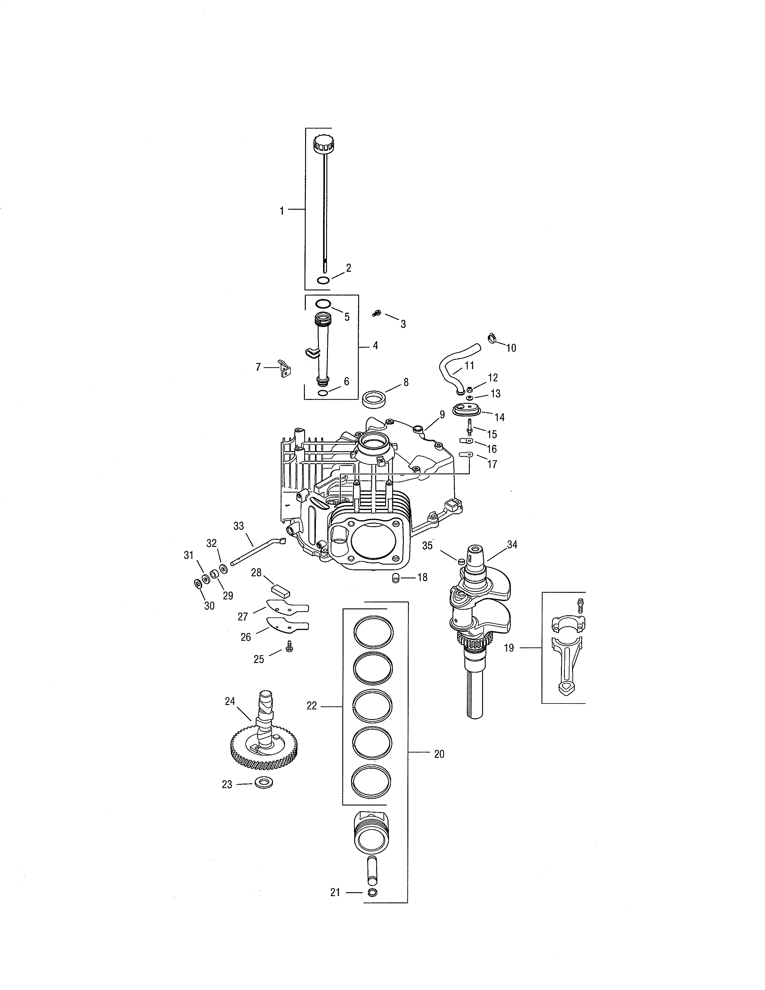 Cub Cadet 13AX11CG756 crankcase diagram