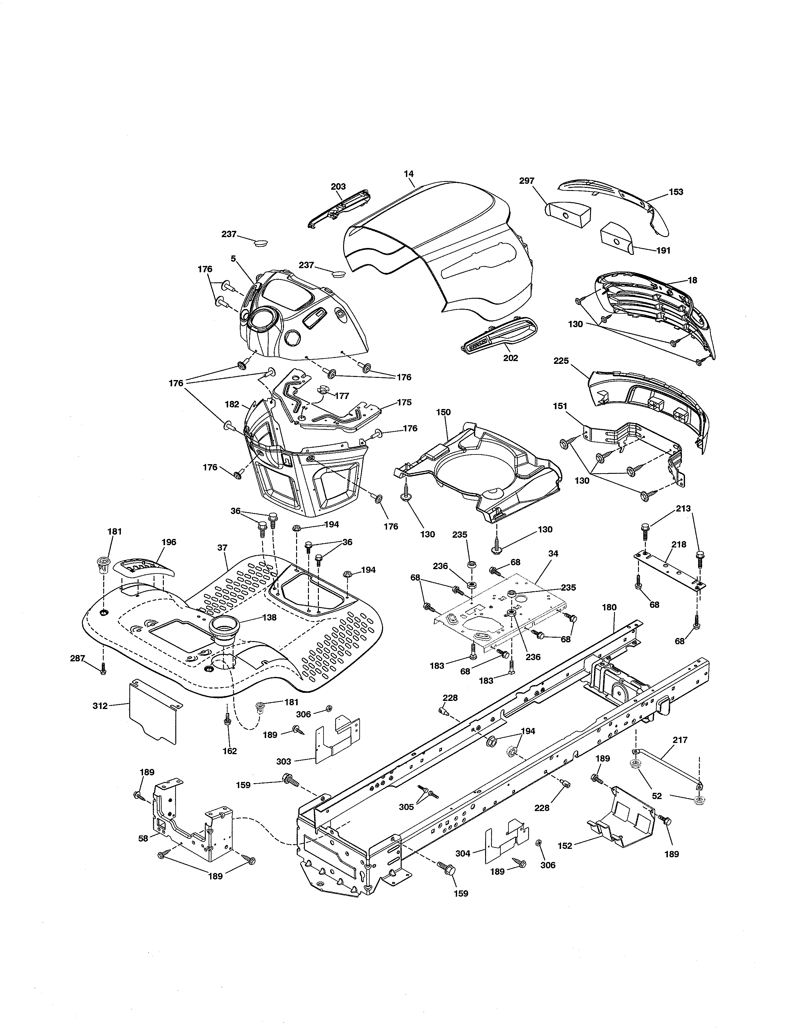 Craftsman 917254032 chassis & enclosures diagram